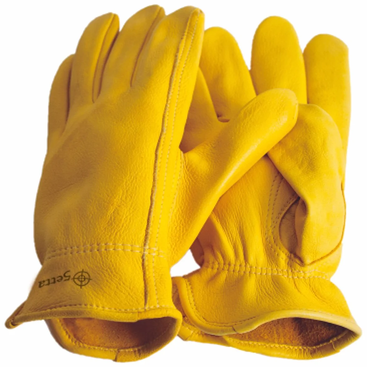 Gants d'équitation en cuir de cerf de qualité supérieure - Jaune - Taille 7/XS à taille 12 XXL