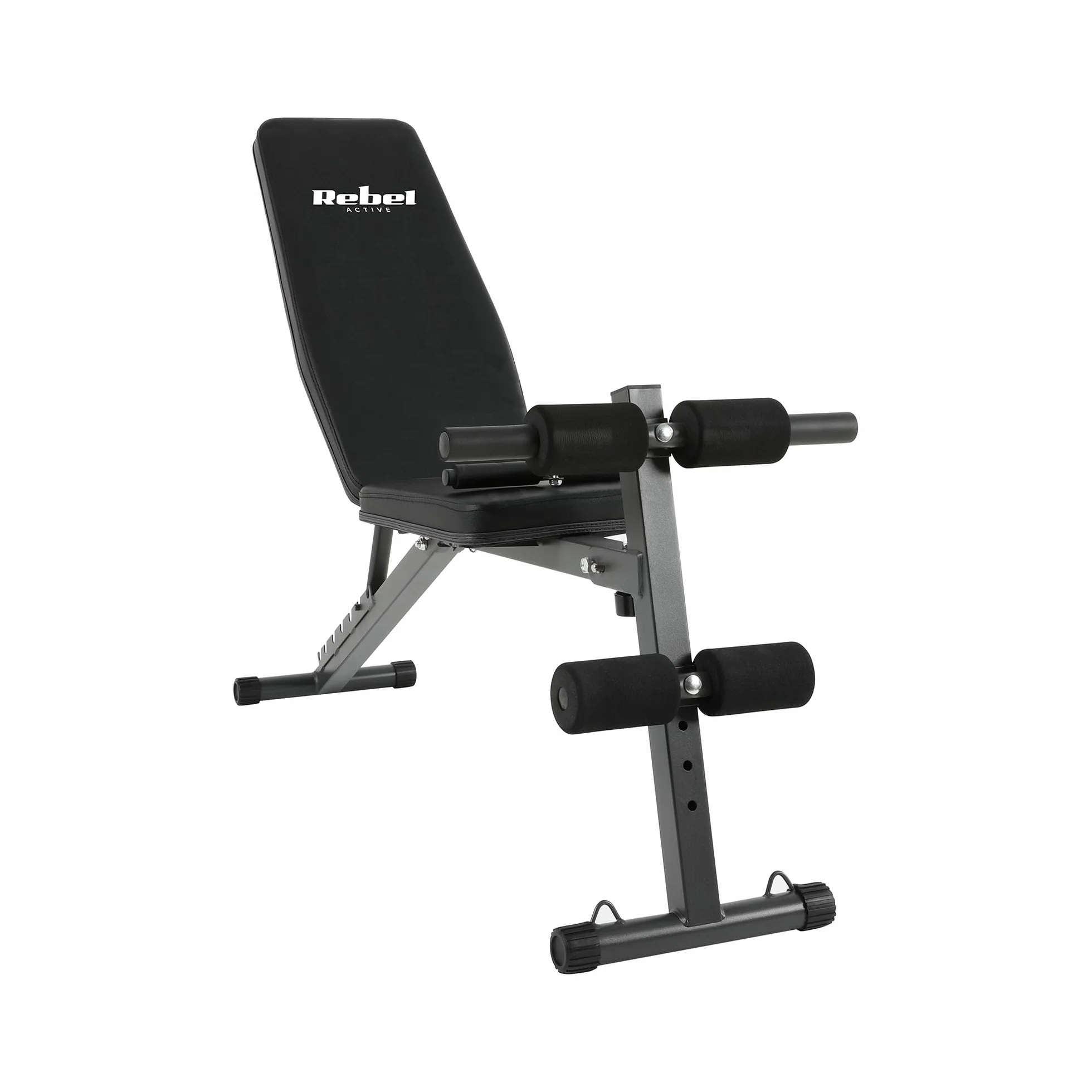 Banc de musculation incliné réglable avec blocage des jambes et bandes élastiques Rebel Active RBA-2003