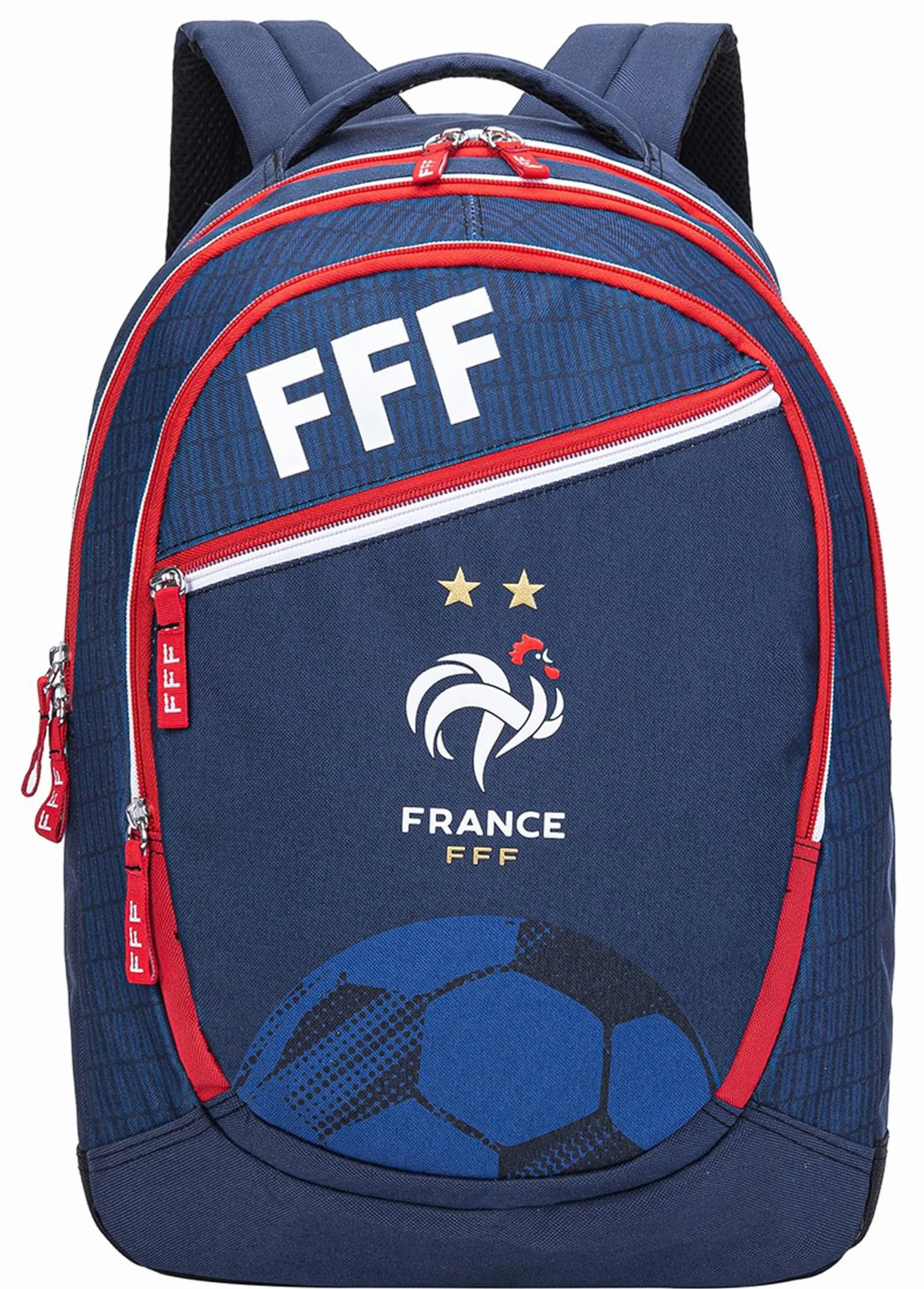 FFF Sac à Dos Scolaire Collection Officielle Equipe de France de Football - 3 Compartiments