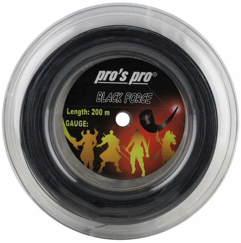 Pro's Pro Black Force Corde de tennis Noir 200 m