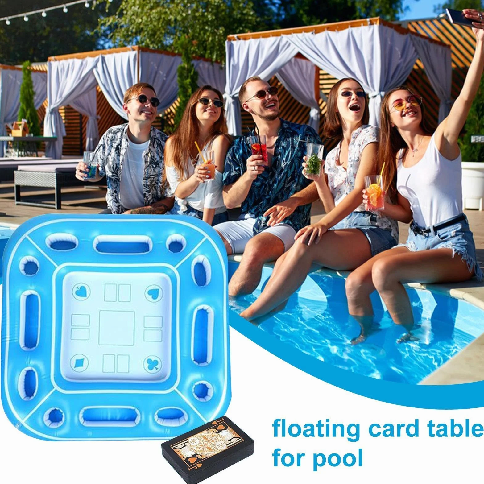 Table Flottante pour Piscine - Gonflable Portable et Résistante aux Intempéries | Table Flottante pour Spa - Fête en Plein Air, Rivière, Mer, Lac, Vacances, Réunion De