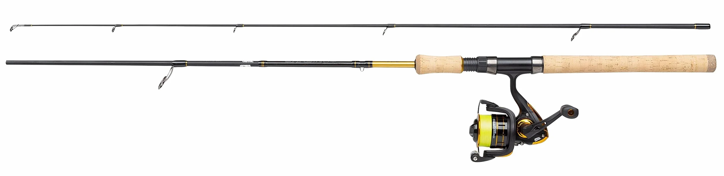 Abu Garcia Cardinal Pro Ensemble Canne à pêche et Moulinet – Configuration de leurres pour pêche aux carnassiers – Perche, Truite, Noir/doré