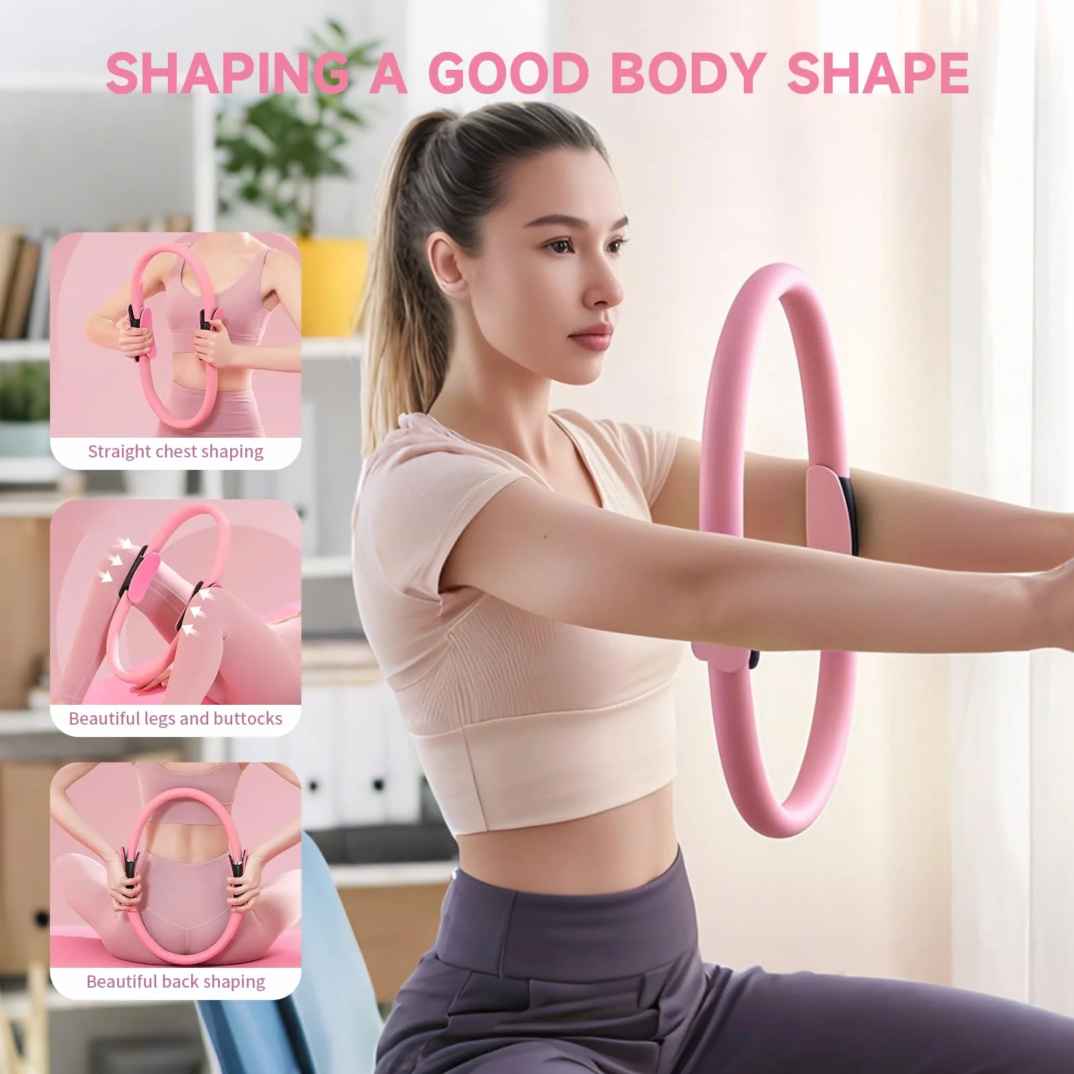 Kit Pilates Essentiel - Accessoires de Fitness Portables - avec Anneau Pilates Tonifiant, Bandes de Résistance Longues, Bandes Pilates Loop, Ballon Pilates Souple et Chaussettes Pilates Grip