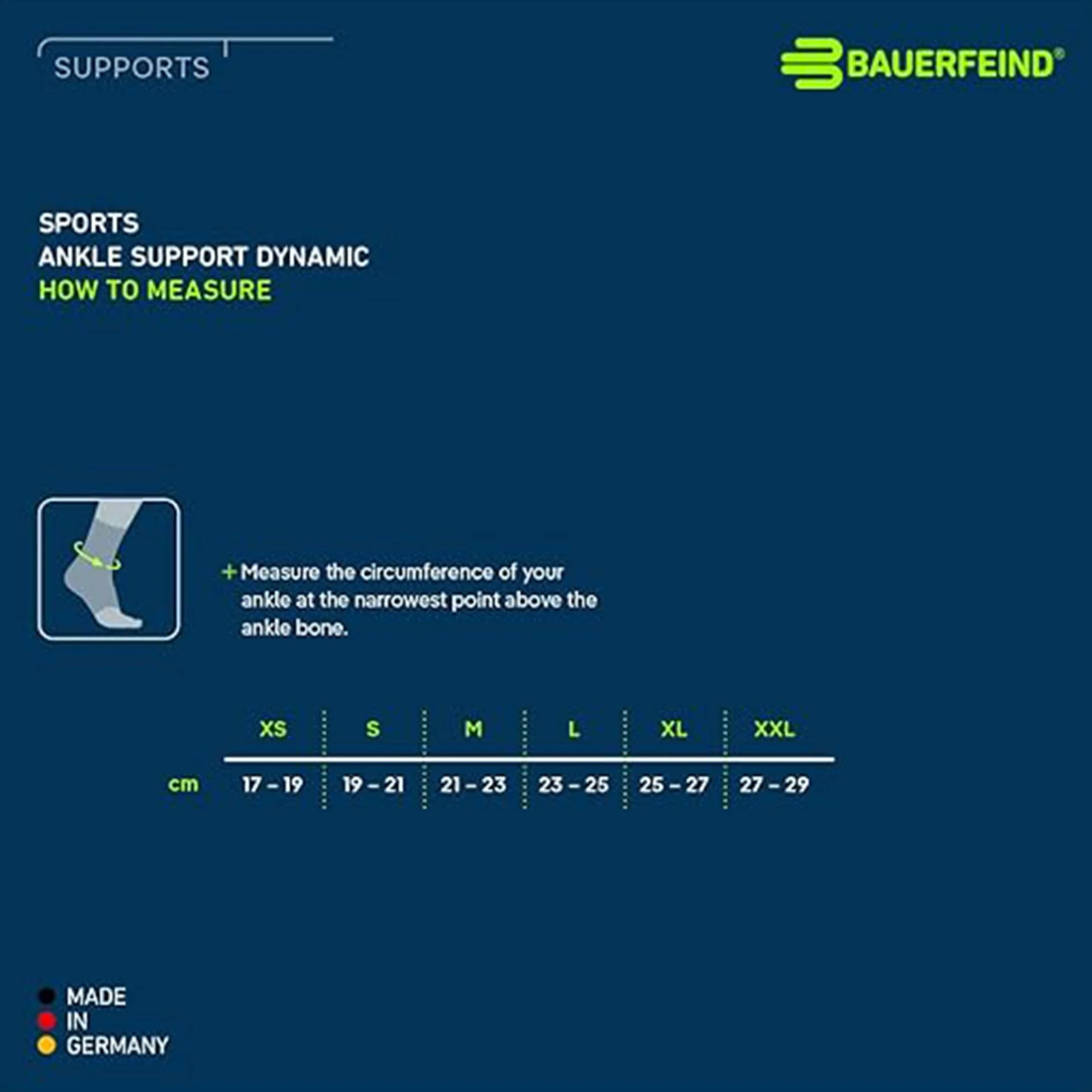 BAUERFEIND, 1 Chevillère de Sport Unisexe, pour Soutenir la Cheville Pendant Le Sport, pour la compétition et l'entraînement