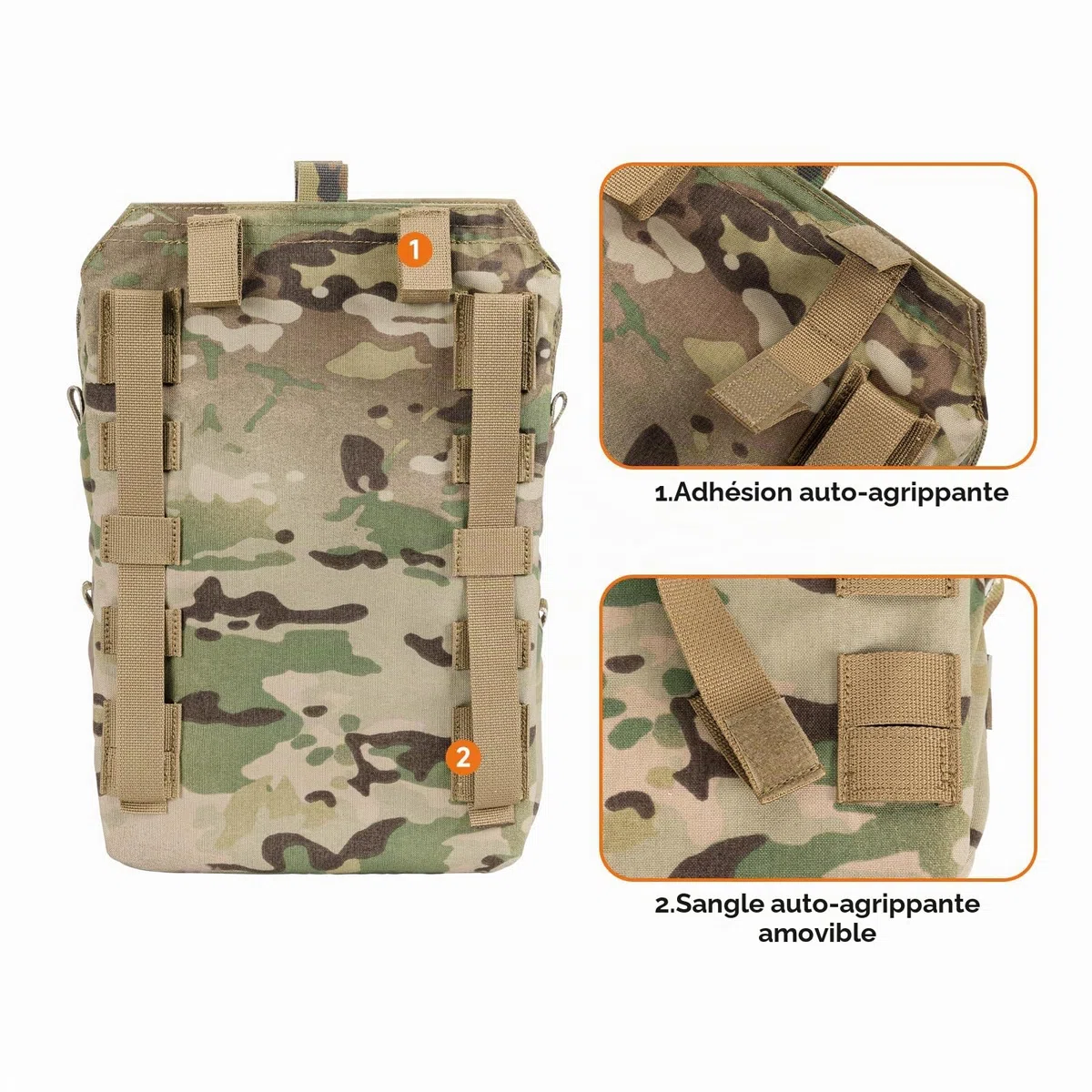 EXCELLENT ELITE SPANKER Pack d'hydratation Tactique Molle pour Accessoire de Gilet Molle pour vessie d'eau d'hydratation 2.5L