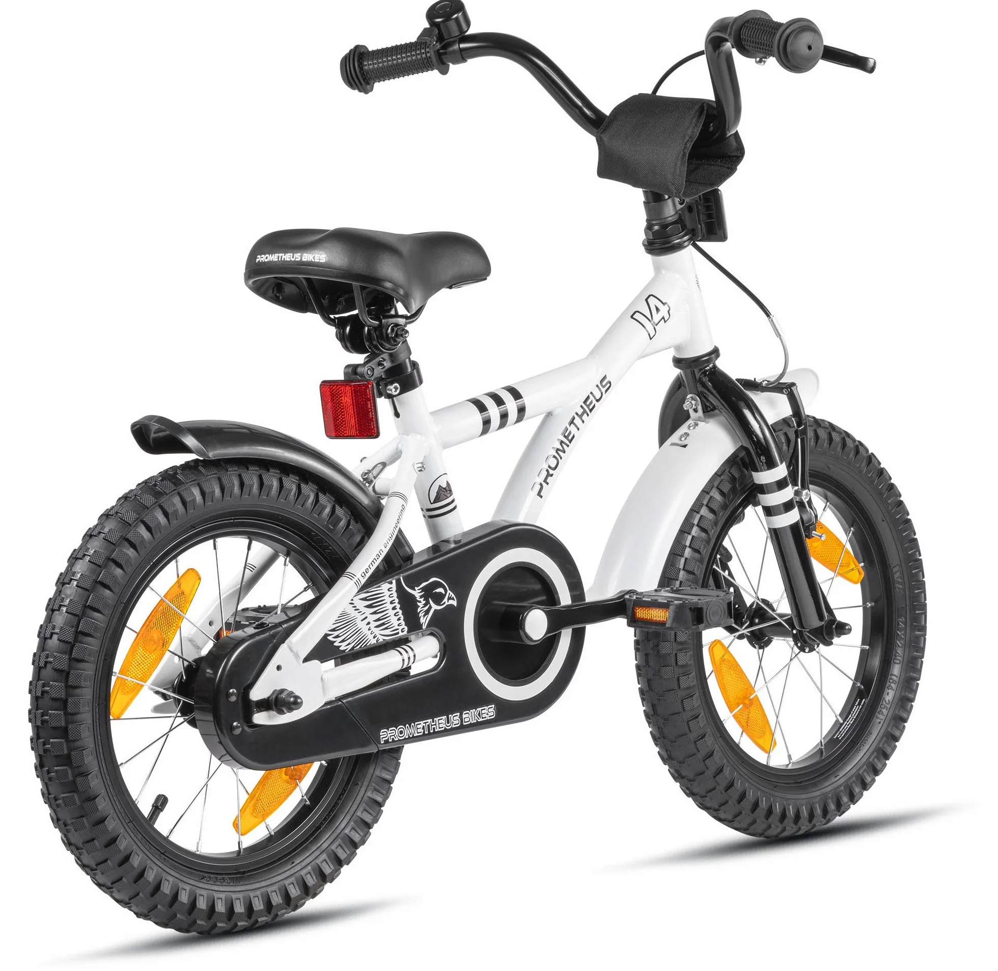 PROMETHEUS BICYCLES Velo Enfant 4 Ans - vélo Fille 14 Pouces a Roulette pour 3 a 5 Ans - Petite Princesse en Blanc