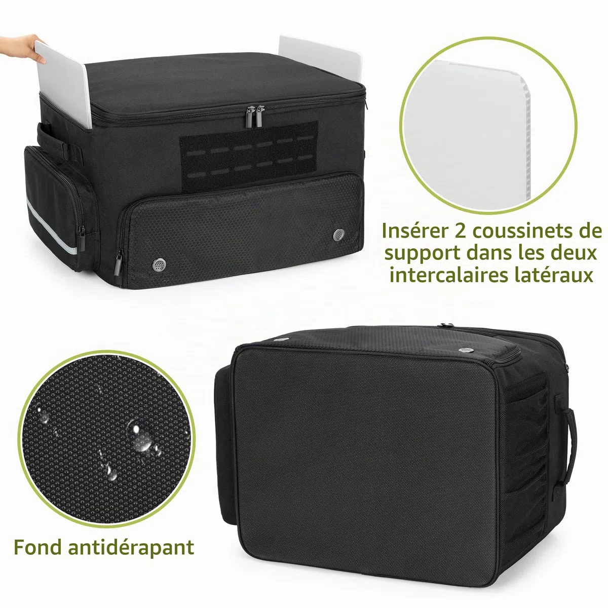 GOBUROS Organisateur de Coffre de Golf, Sac de Rangement avec Compartiment Séparé pour 2 Paires de Chaussures Jusqu'à 16, Organisateur de Casier de Voiture de Golf pour Accessoires
