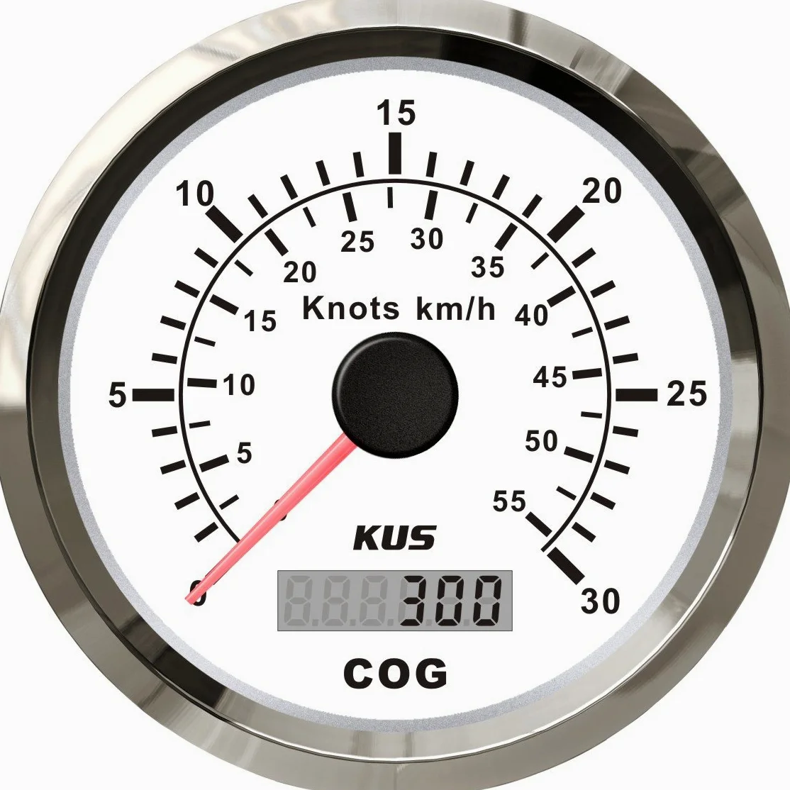 KUS Compteur De Vitesse GPS 30 Nœuds 55 KM/H Boat Yacht 85mm Blanc