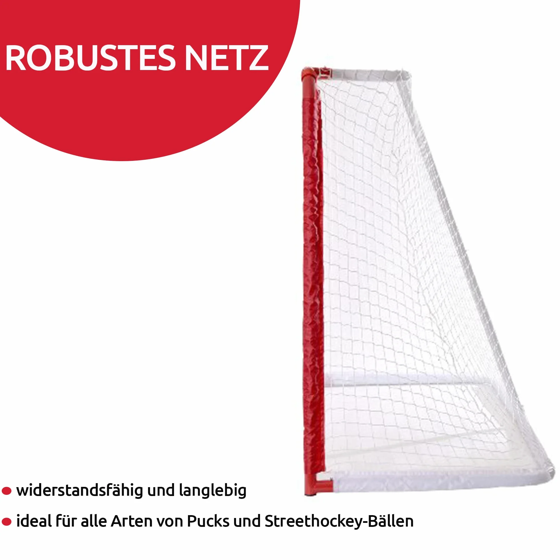 Base Streethockey 50" (127 x 107 x 66) I Pliable I Cadre en métal I Palet Jardin I Bulle de hockey & palcks, rouge et blanc, pouces