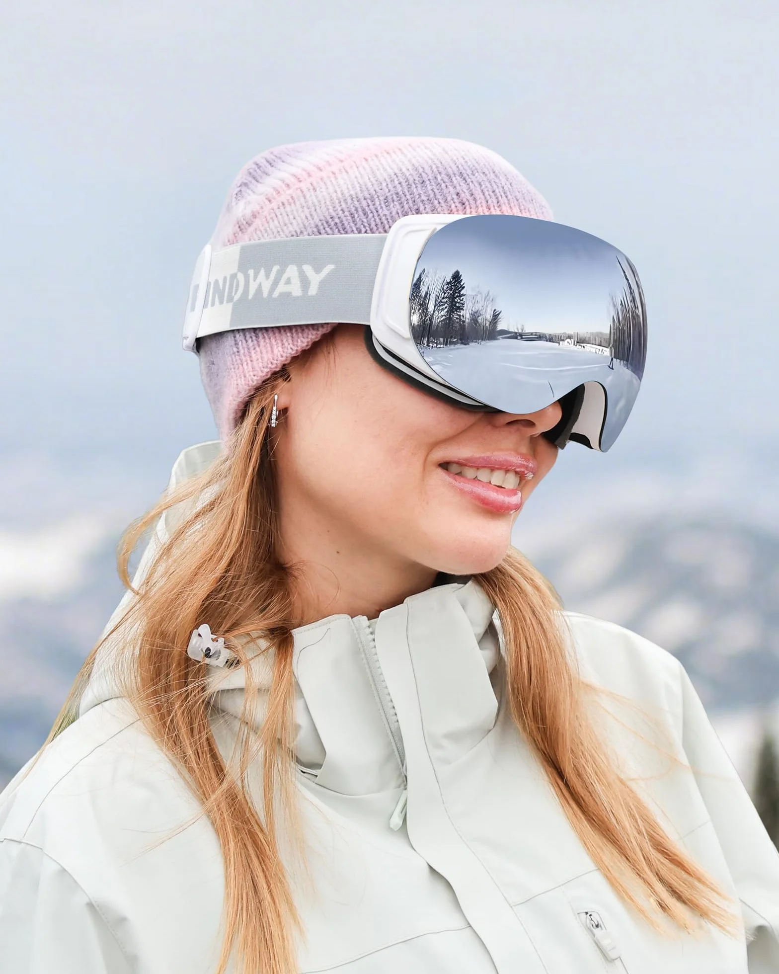 Findway Masque de Ski Magnetique, Lunettes de Ski Femme Homme Junior OTG pour Snowboard et Ski Anti-buée, Anti-UV 400, Lentille Sphérique