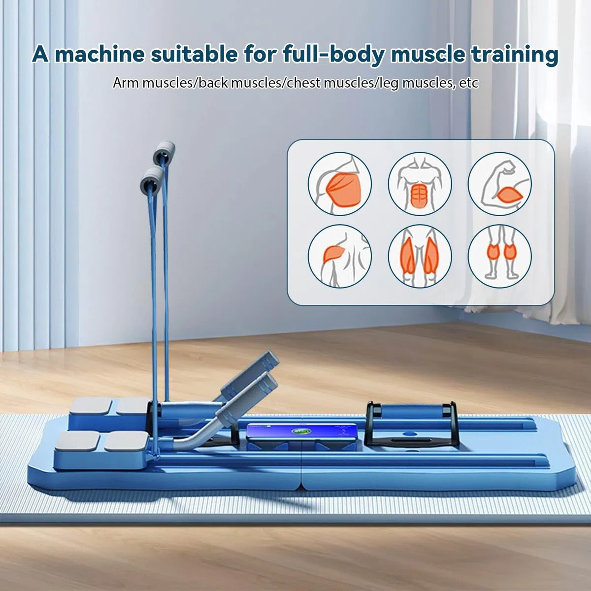 Machine de réforme physique de pilates pliable pour entraînement à domicile, planche de pilates, planche abdominale multifonction, équipement d’entraînement pour abdominaux