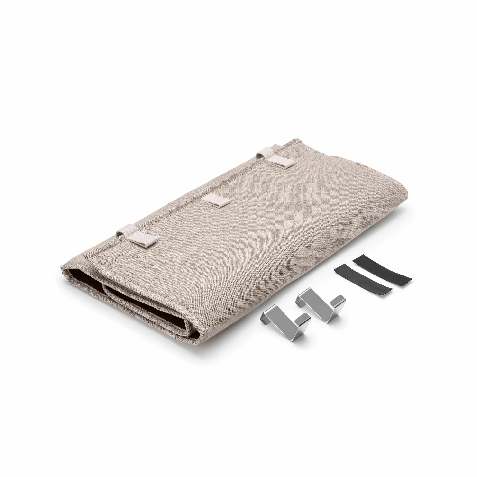 Brabantia - Nappe pour défroisseur à Suspendre - Résiste à la Chaleur - Crochets de Porte, Couche protectrice & Boucles pour cintres - Parfaite avec Les défroisseurs portatifs - 110cm x 50cm - Grey