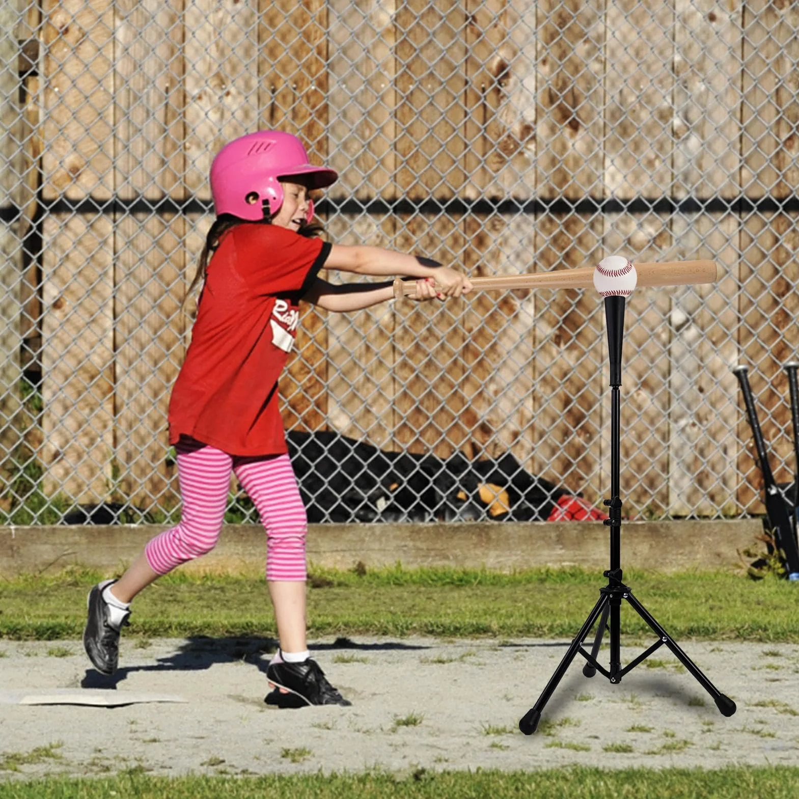 Support de Frappe Baseball Softball – Tee d'Entraînement Portable, Hauteur Réglable, Rétractable pour Jeunes Adultes