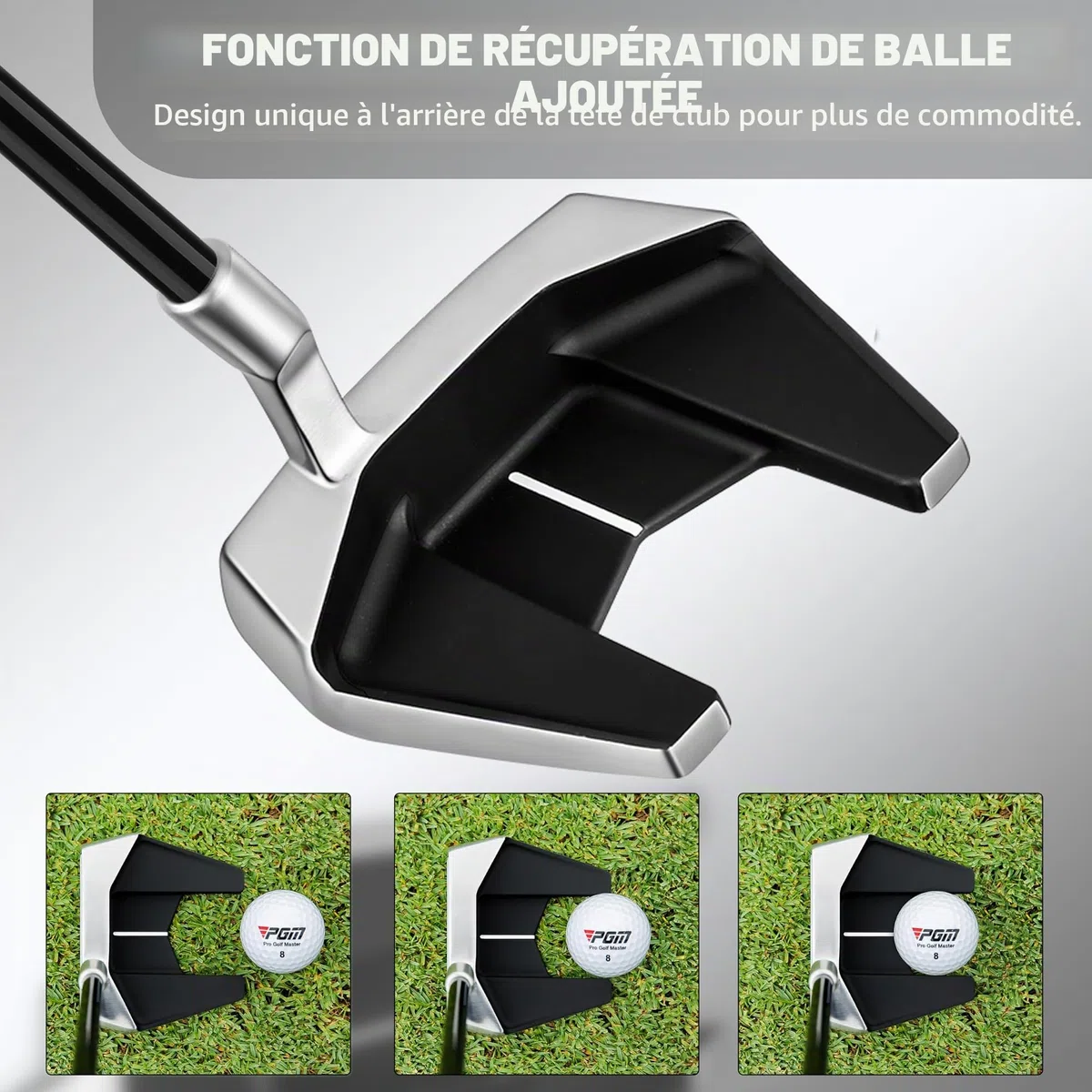 PGM Putter de golf sur pied – Club simple avec centre de gravité bas stable, haut pardon, avec aide à l'alignement