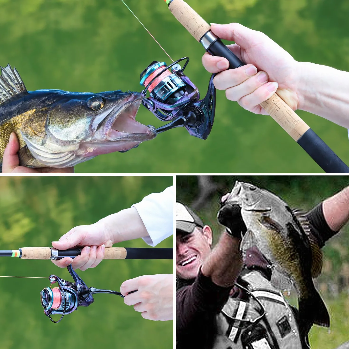 Sougayilang Feeder Canne à pêche portable avec 3 embouts 3000 tailles de moulinet, gamme complète d'action pour la carpe