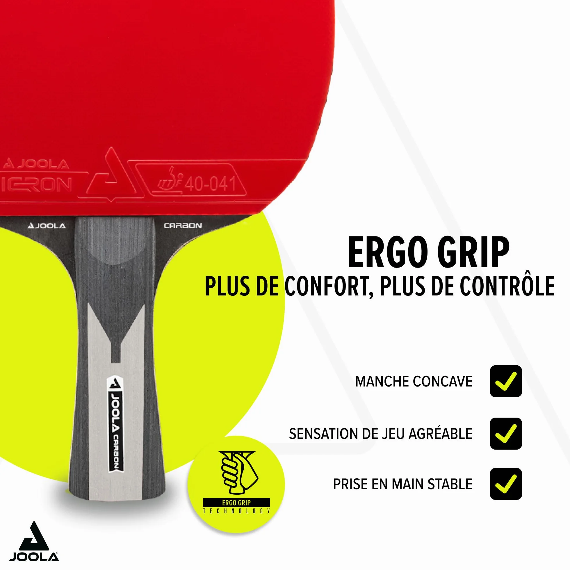JOOLA Raquette de Tennis de Table Carbon X Pro ITTF Approuvée 7 étoiles Batte Ping-Pong Noir/Gris éponge 2.0 MM