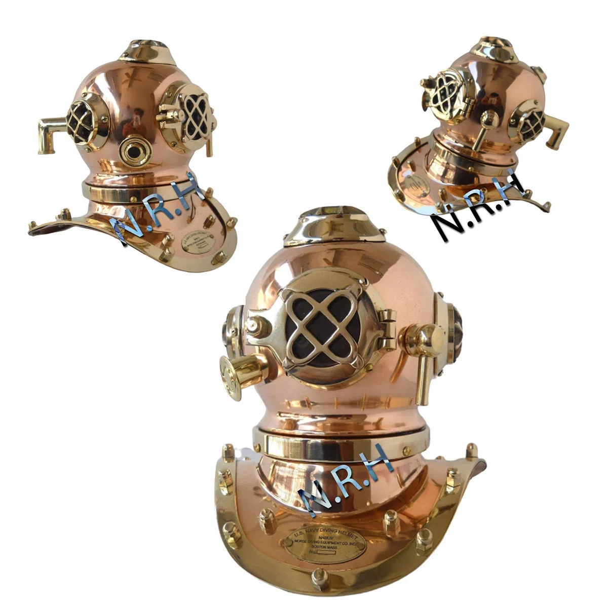Nautical Replica Hub Casque de plongée en cuivre et laiton antique US Navy Mark V Deep Sea Marine Divers