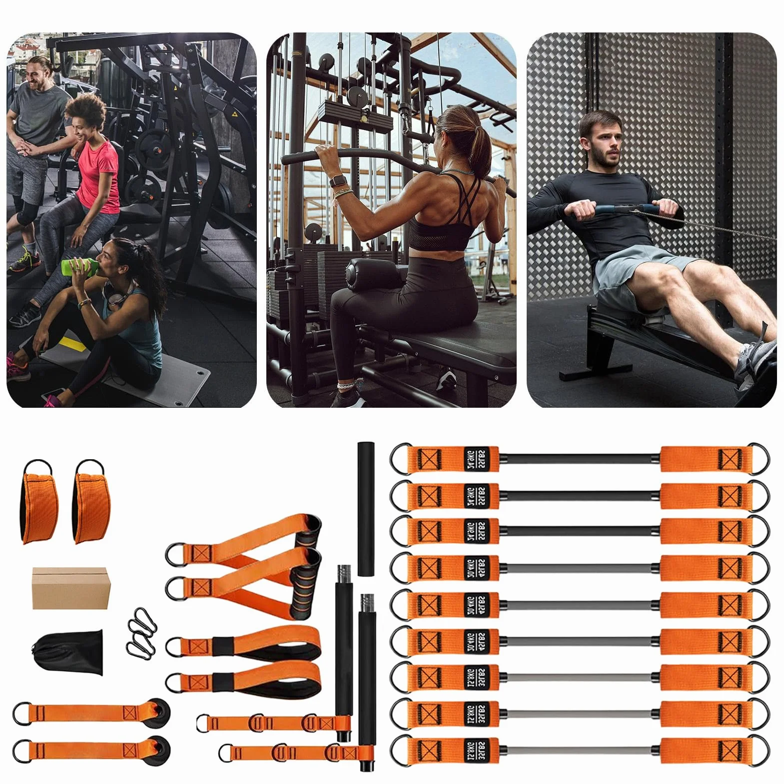 Kit Barre Pilates,Équipement de Renforcement Musculaire - Matériel de Musculation pour Squats Maison Niveaux Épaules Cou Taille
