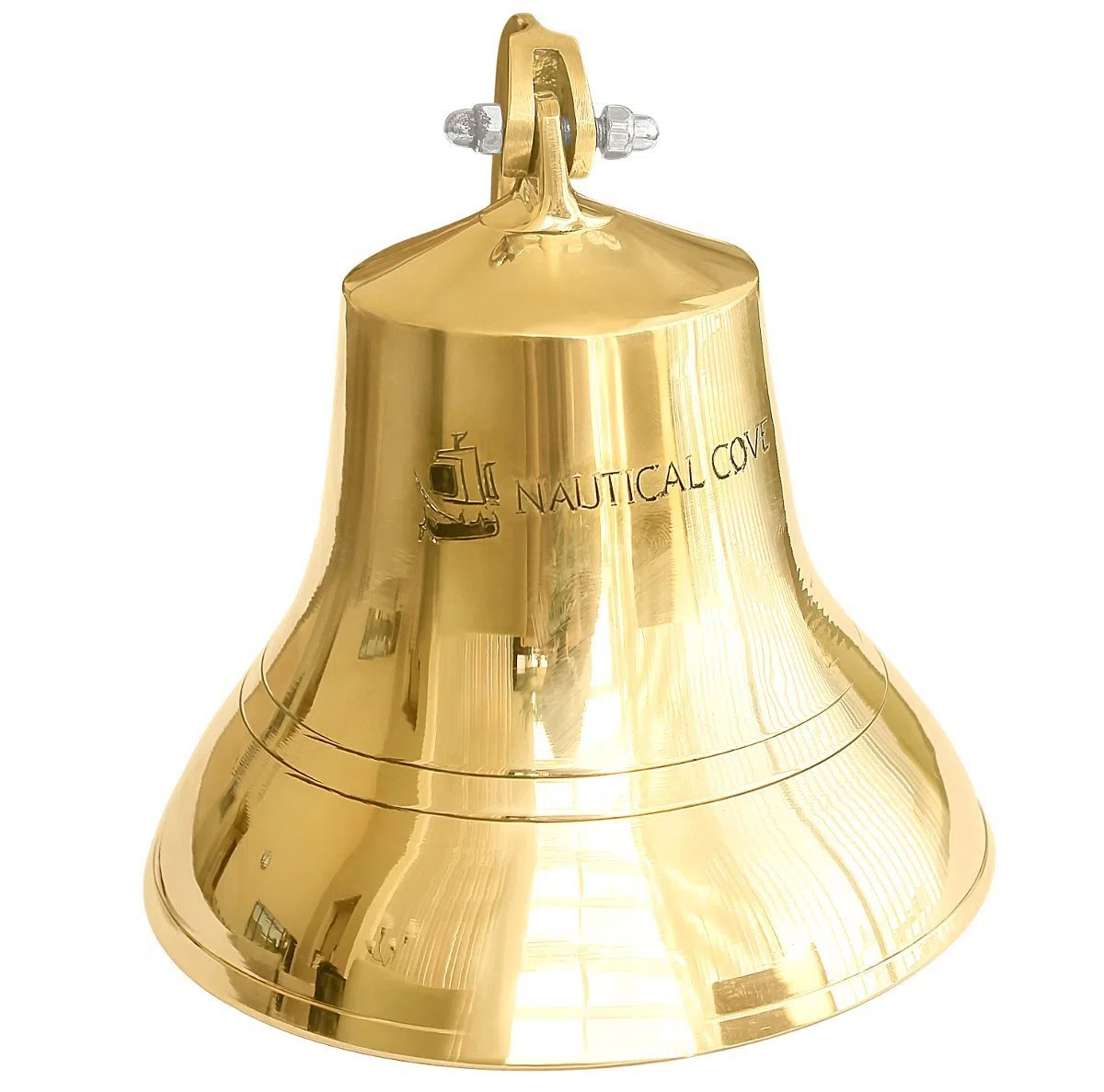Nagina International Nautical Cove - Navires en Laiton Massif - Cloche de 6 "de Hauteur et à Fixer au Mur - Anneau Clair pour Utilisation intérieure et extérieure