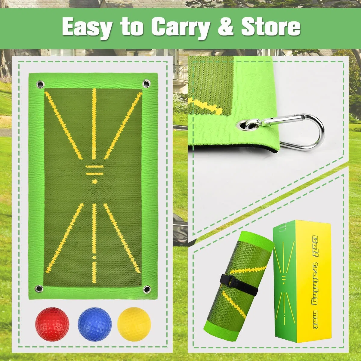 OTYMIOW Tapis d'Entraînement de Golf pour la Détection de Swing, Aides à l'Entraînement, 47x25.7cm