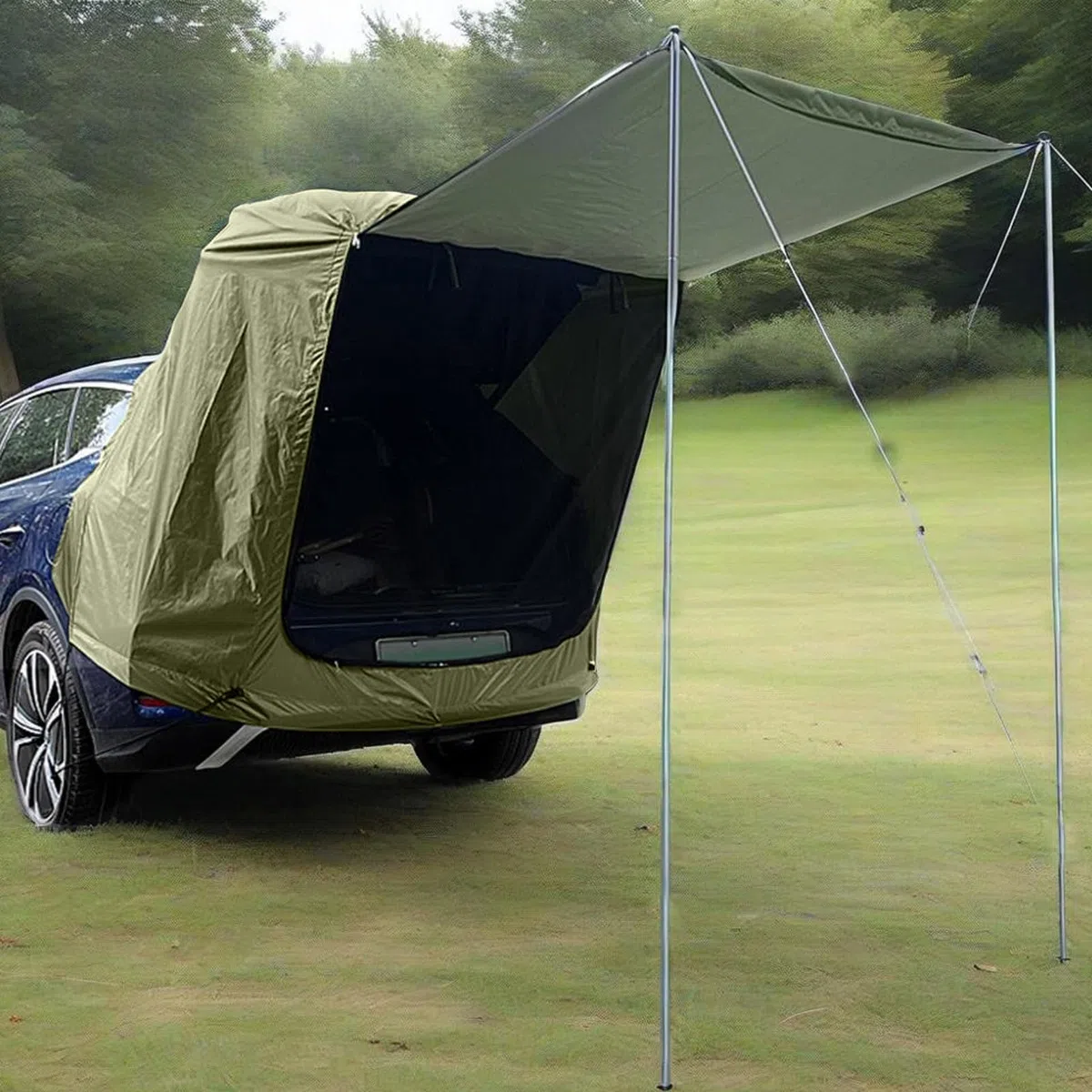 Tente de Hayon Voiture,Etanche à la Pluie Tente Voiture,Voiture de Vacances pour Divers modèles de SUV,Anti-Moustique Auvent Voiture,Imperméable,Coupe-Vent,Résistante aux UV