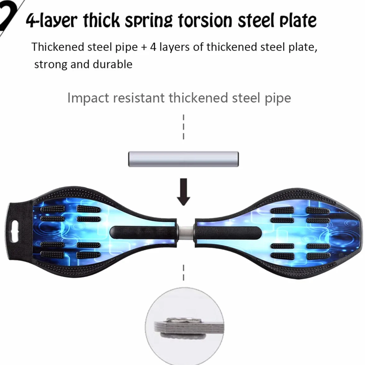 Waveboard Enfants Street Surfing Caster Torsion Skateboard Double Ponts Roues Lumineuses