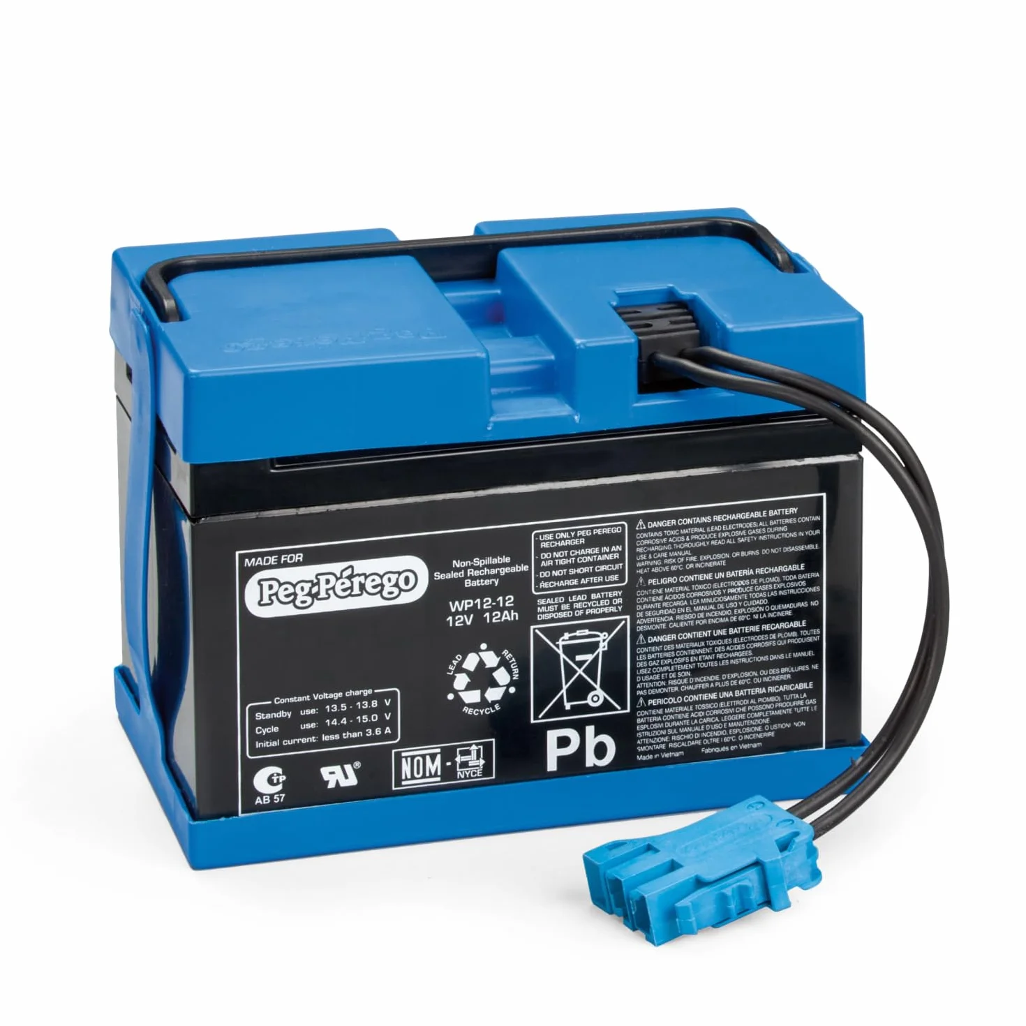 PEG Perego Batterie 12V 12Ah Pièce de Rechange Rechargeable pour Véhicules Électriques