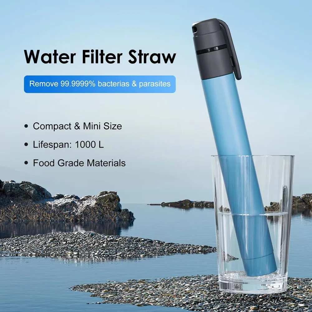 Paille Filtrante Portable pour l'eau, Purificateur d'eau pour Le Camping et la Randonnée