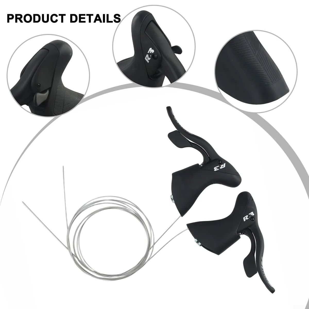 L-TWOO Levier de changement de vitesse pour vélo de route, R2/R3/R5/R7 2 x 7/8/9 vitesses compatible avec dérailleur (R5)