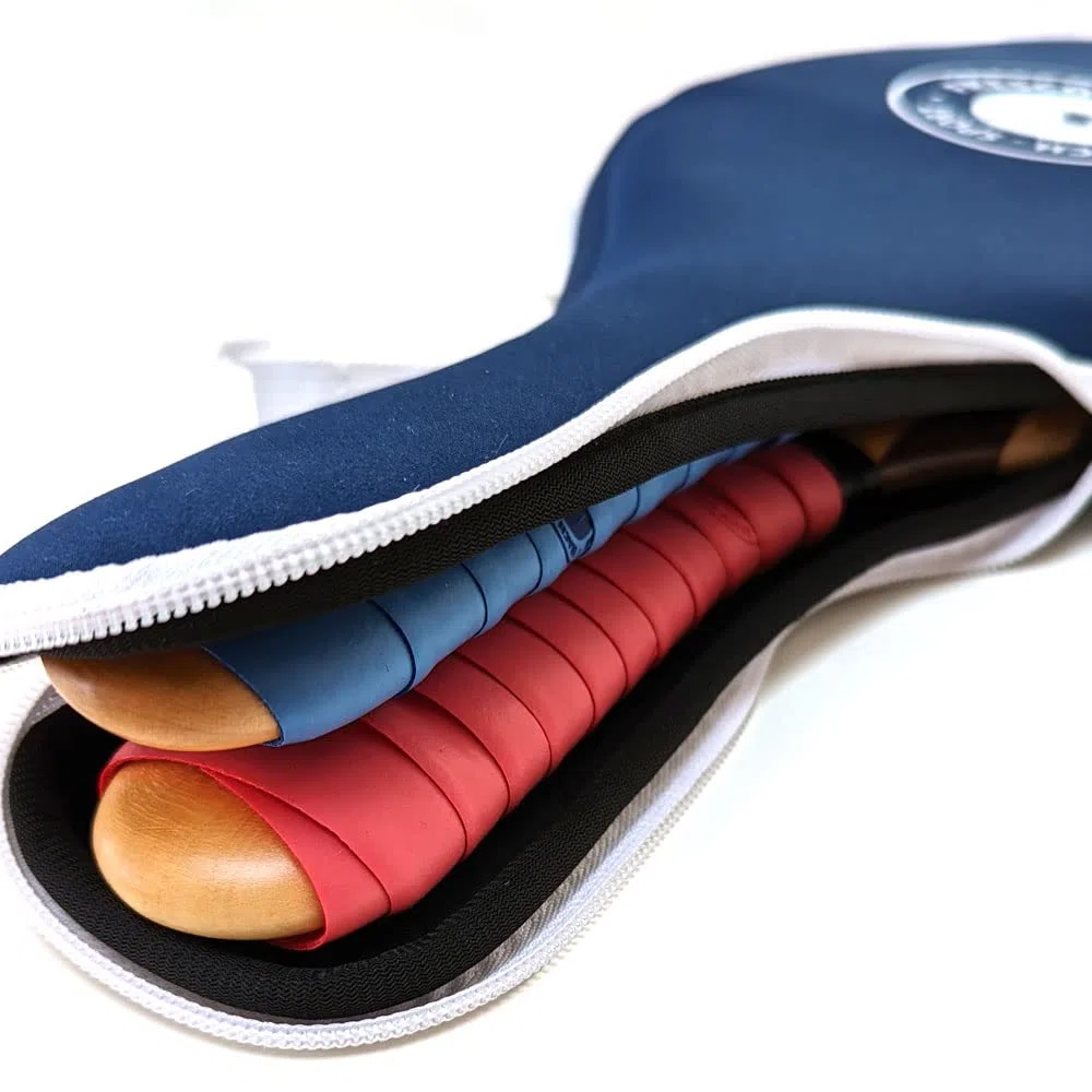 Raquette de Plage | Frescobol Beach Tennis | Jeu de Plage Bois | Jeu de Raquette de Plage Pro | Set Raquettes Frenchie 2 Raquettes 2 balles 1 Sacoche néoprène