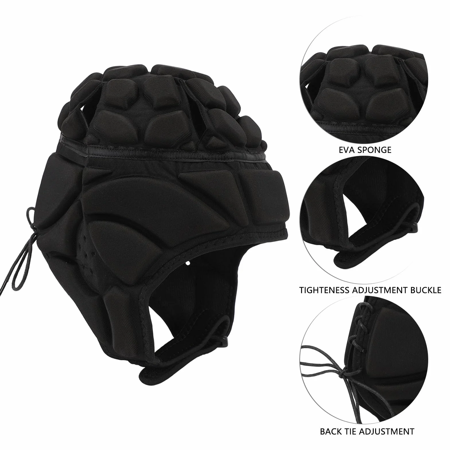 Casque de Football, Casque de Protection de Rugby avec Tissu OK Néoprène, éponge EVA, Conception de Trou d'oreille pour Le Cyclisme, Le Ski, Le Sport