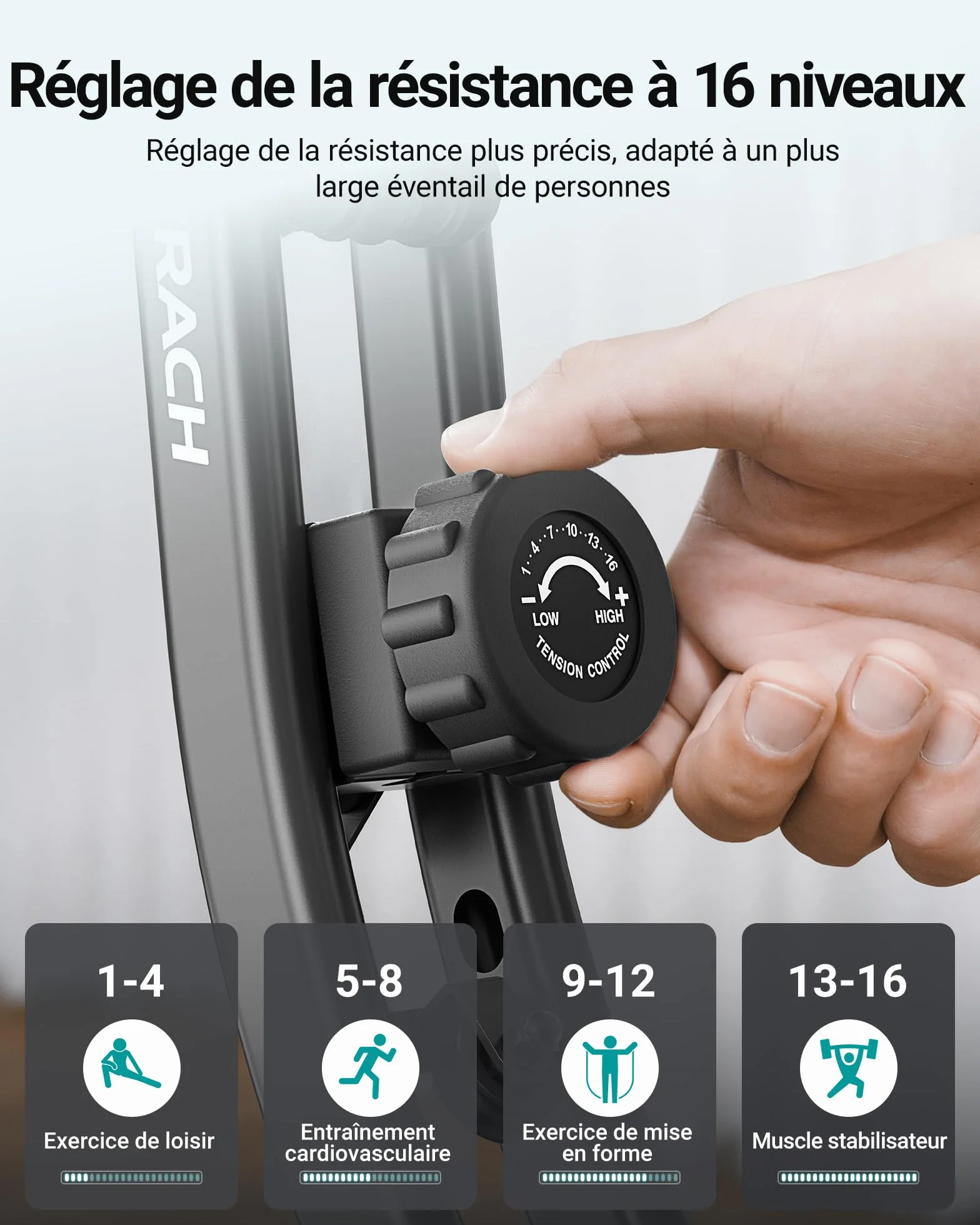 MERACH Velo D Appartement Silencieux avec App Entraînement, 4 en 1 Vélo D’Appartement Pliable avec Résistance Magnétique 16 Niveaux, Écran LCD, Mesure du Pouls, Bande de Résistance, Selle Confortable