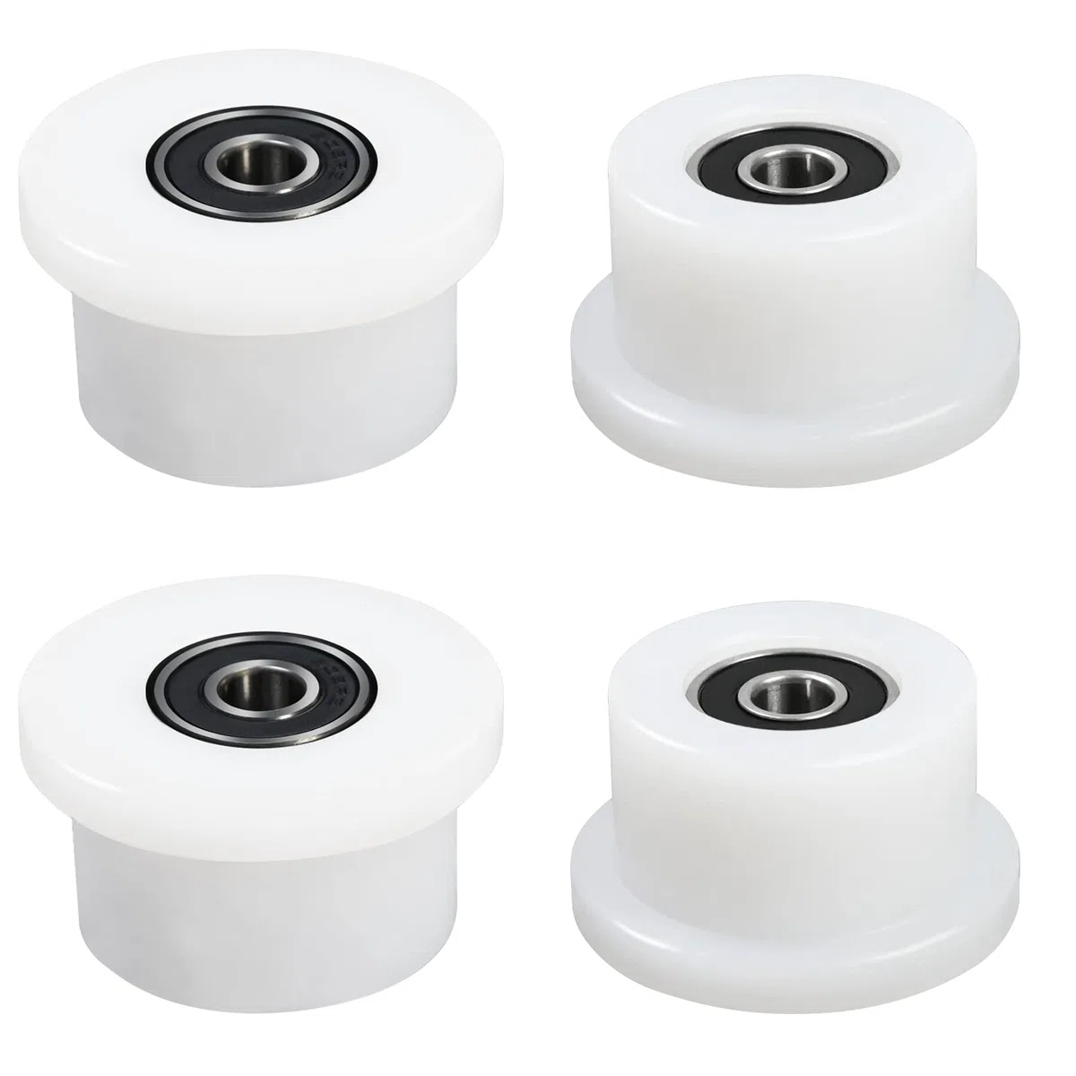 Lot de 4 roues usinées compatibles avec Total Gym 1000, 1100, 1400, 1500, 1600, Achiever, Force, Gold, Max, Platinum, Platinum Plus, Pro, Supra, Supreme, Ultima, Ultra, XLI (blanc)