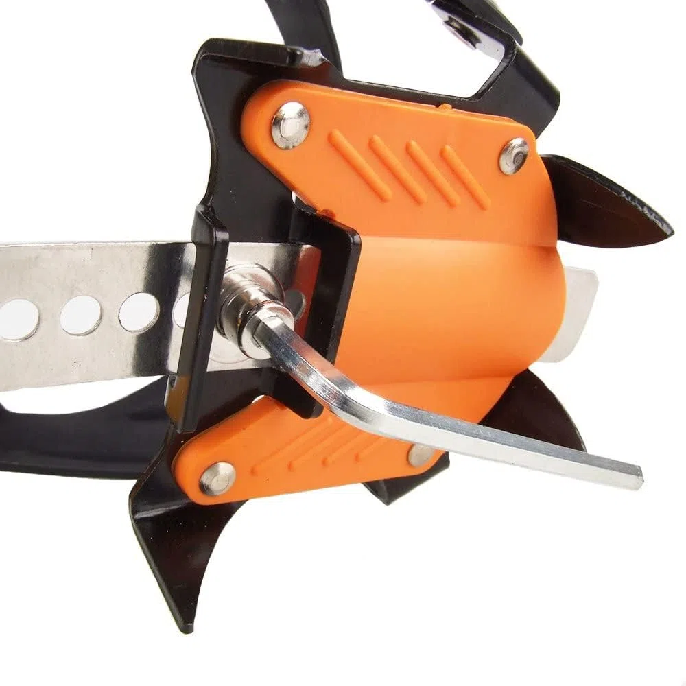 Namvo 10 Dents Livré avec Le Snowboard Chaîne de Soudure Crampons en Acier Inoxydable Ski de Plein air Hivernage Randonnée Escalade Longueur réglable