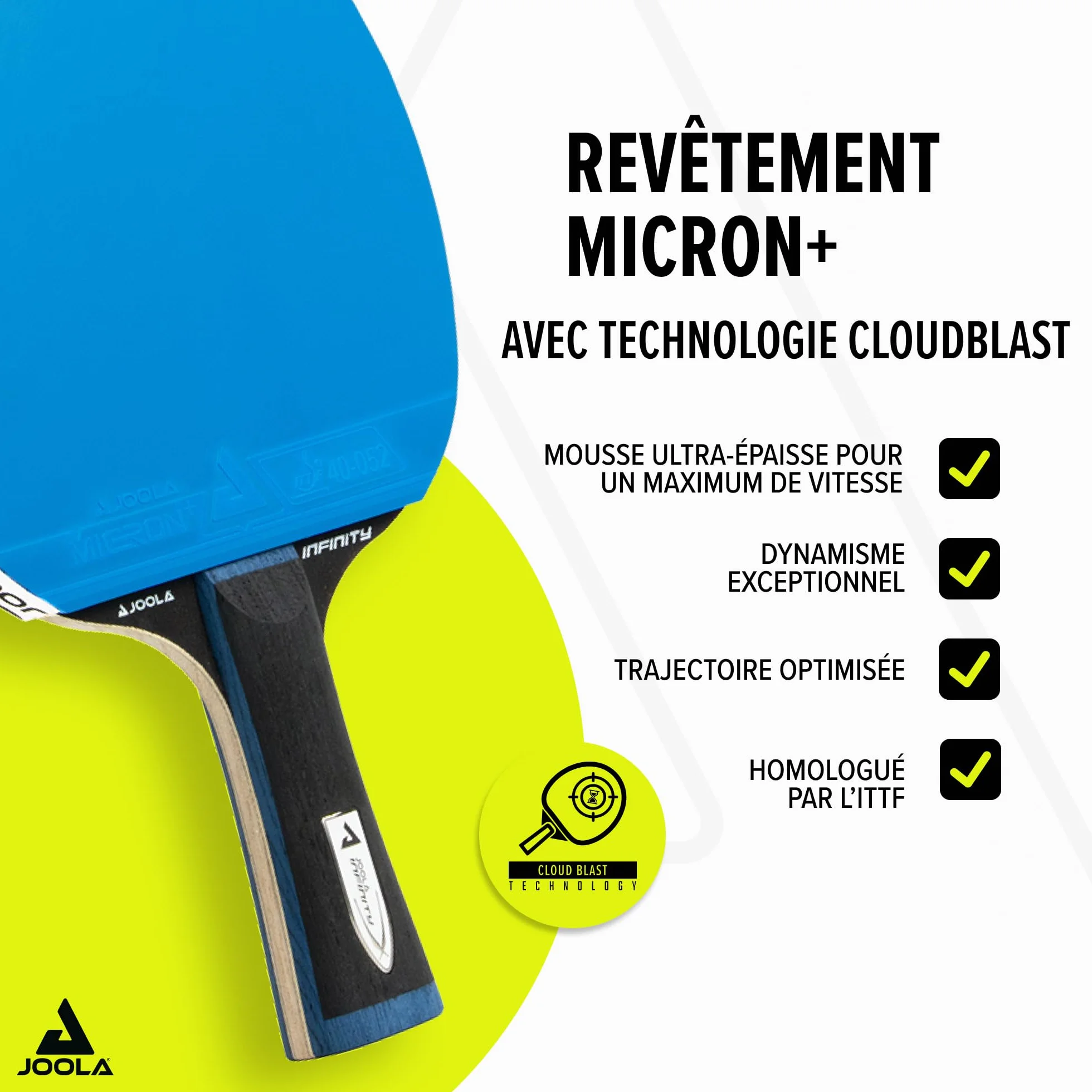 JOOLA White Infinity Z Carbon GL Raquette Tennis de Table Professionnelle Boîte Magnétique