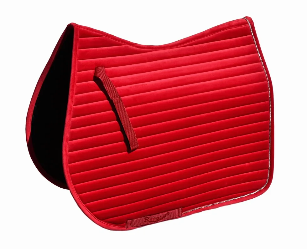 Rhinegold Diamante Channel Tapis de Selle matelassé Rouge COB