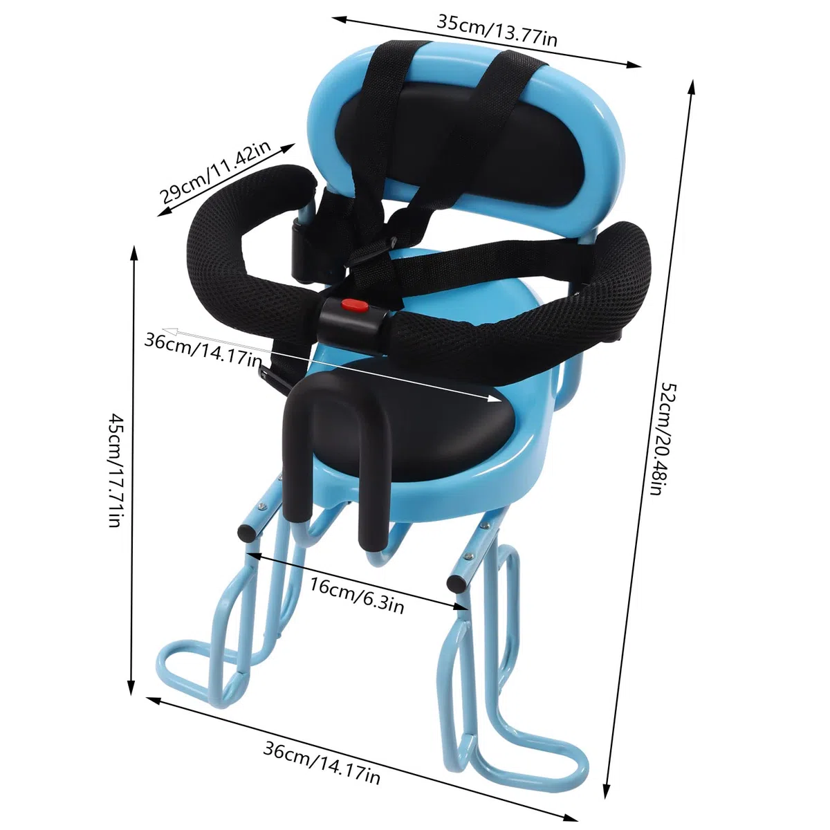 Siège de vélo arrière pour enfant avec ceinture de sécurité pour enfants de 6 mois à 6 ans, design amovible, convient à la plupart des vélos
