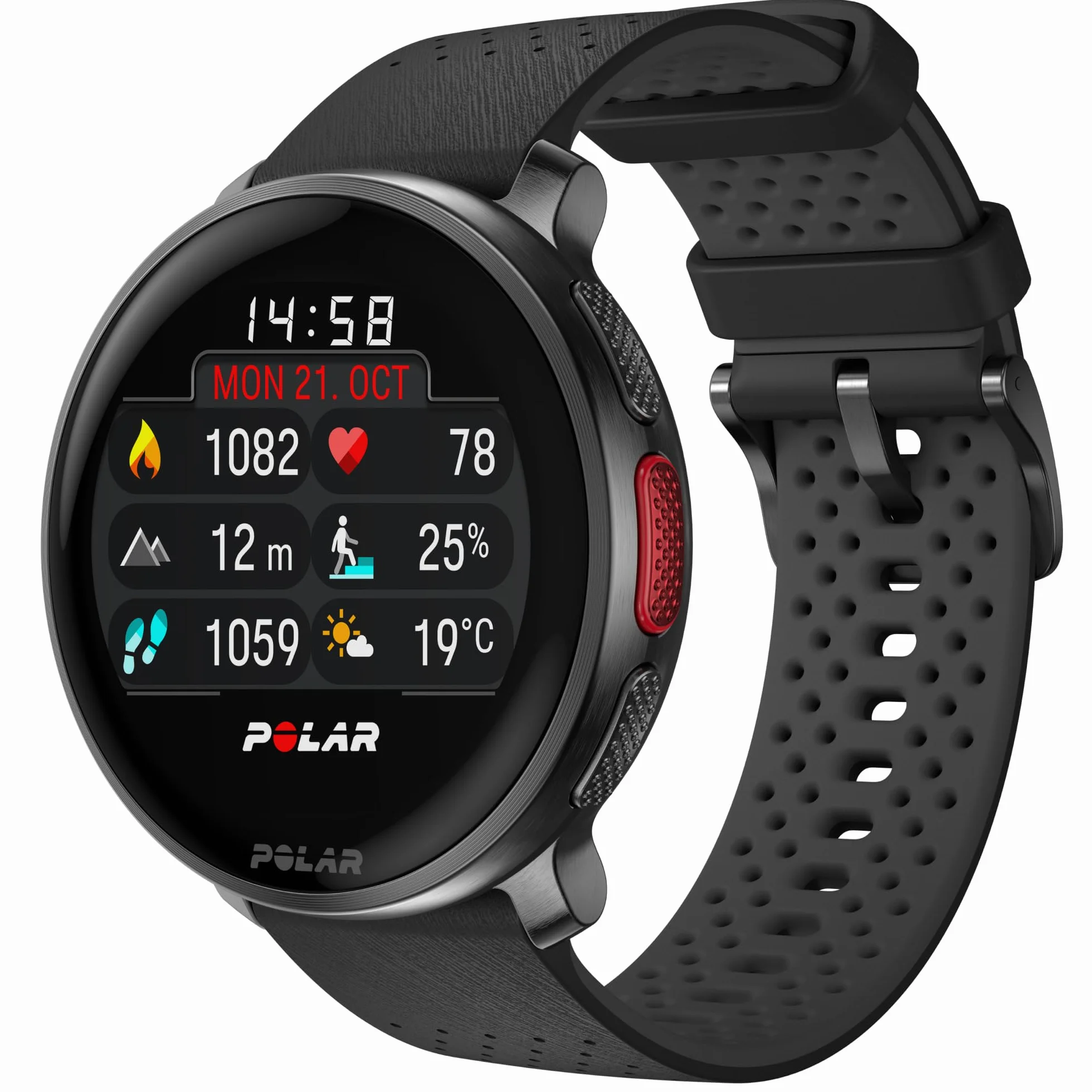 Polar Vantage V3, Montre Sport avec GPS, Cardiofréquencemètre de Pointe, Autonomie prolongée, Montre connectée Hommes et Femmes, Cartes Hors Ligne, Montre Running, Montre Triathlon