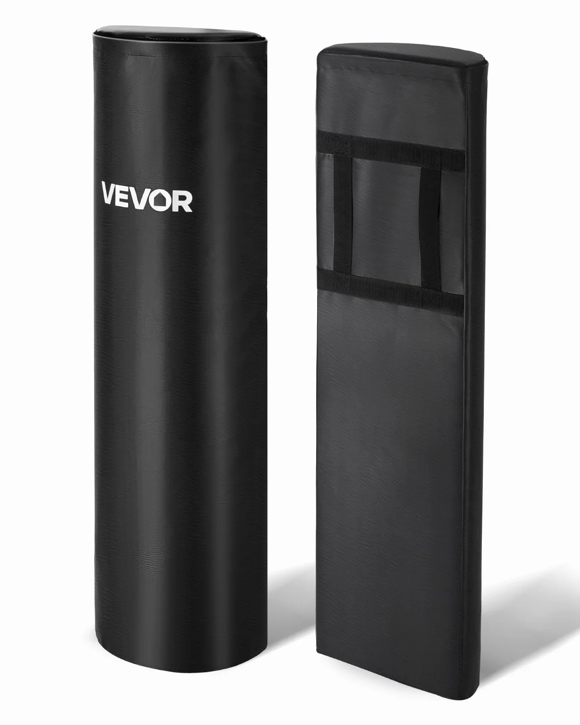 VEVOR Sac de Plaquage de Rugby 2PCs, Matériels d’Entraînement de Football Américain de 108 cm en PVC, Coussin de Blocage en Éponge Haute Densité, avec Poignées, pour Exercices de Tacle, Noir
