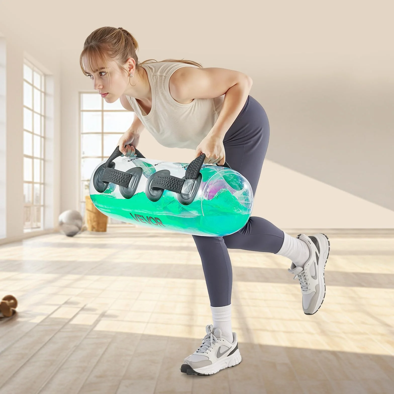 VEVOR Water Weights Aqua Bag Grand sac d'eau pour l'entraînement, équipement d'exercice de stabilité portable réglable et de fitness pour tout le corps, pour entraînement de force et d'équilibre