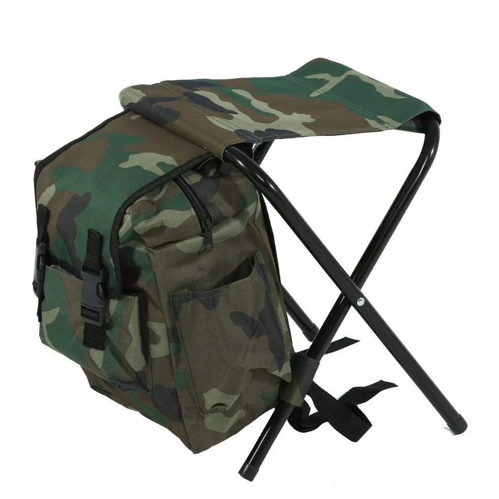 Sac à Dos avec Chaise, Portable en Plein air, Chaise de pêche, Tabouret Pliable avec Sac pour pêche, Camping, Voyage, Plage, Barbecue