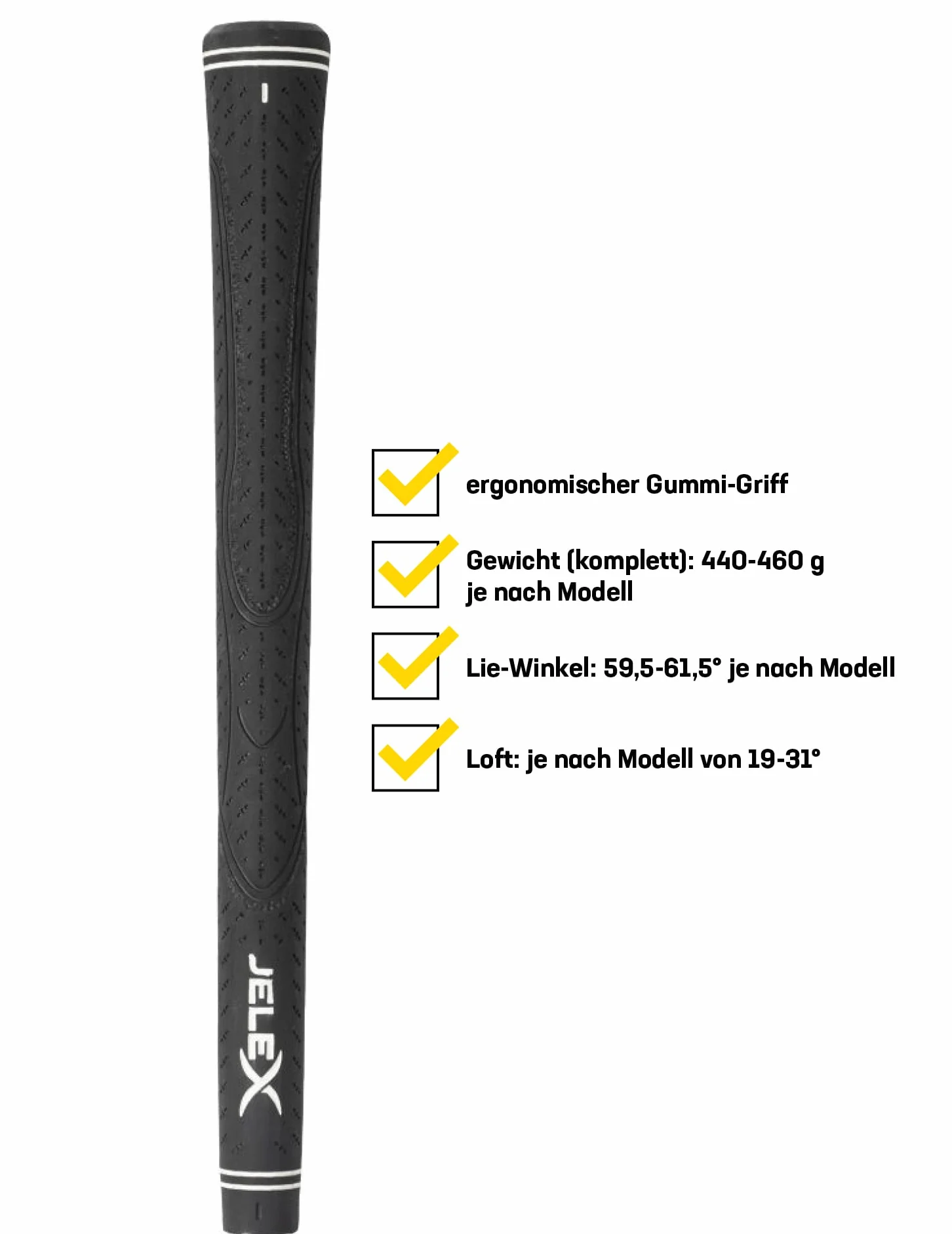 JELEX Fer de golf main gauche en acier inoxydable - Pour les débutants et les professionnels - Pour le terrain de golf ou l'entraînement sur le tapis de frappe - Fer 3, 4, 5, 6, 7 et SW, PW