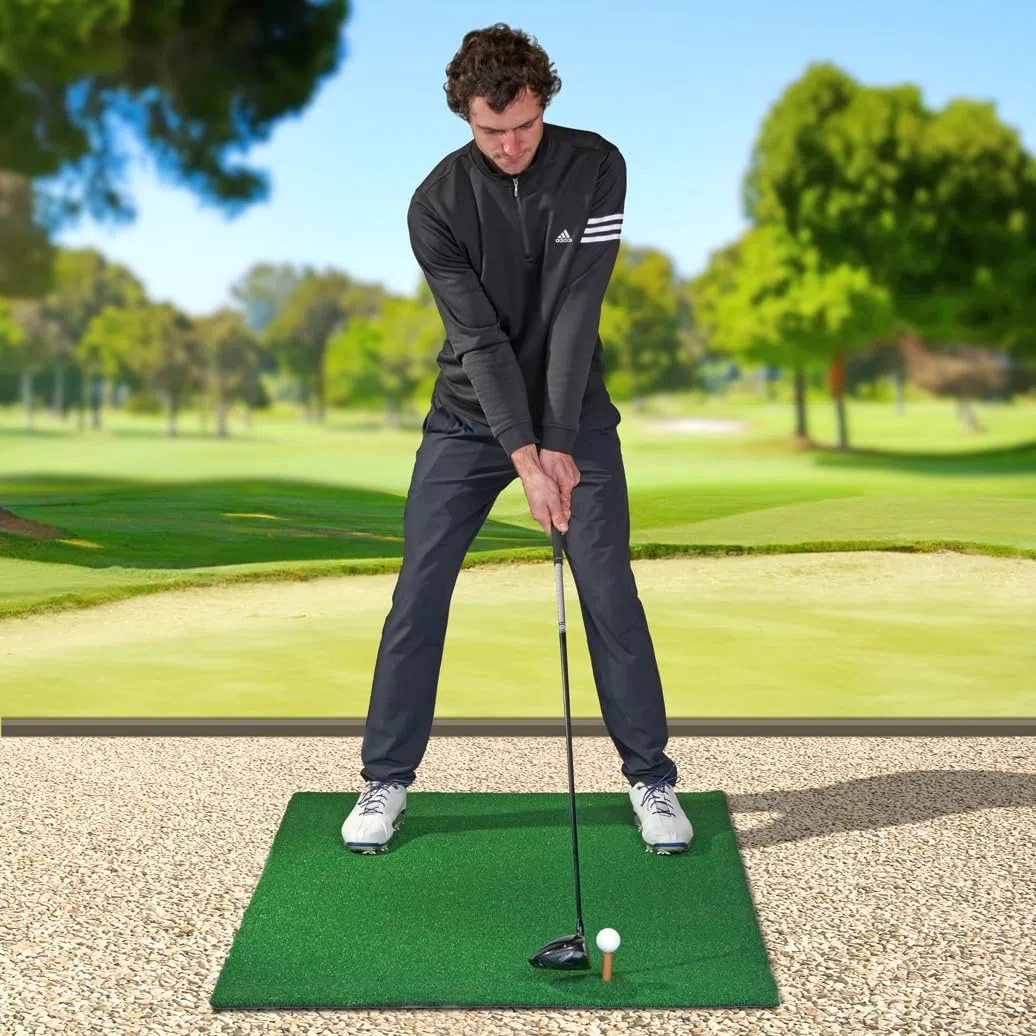TH Golf Academy Tapis d'Entraînement [1,5 x 1 m] | Grand Tapis en Gazon Artificiel de 13 mm | Professionnel | 3 Tees en Caoutchouc Inclus