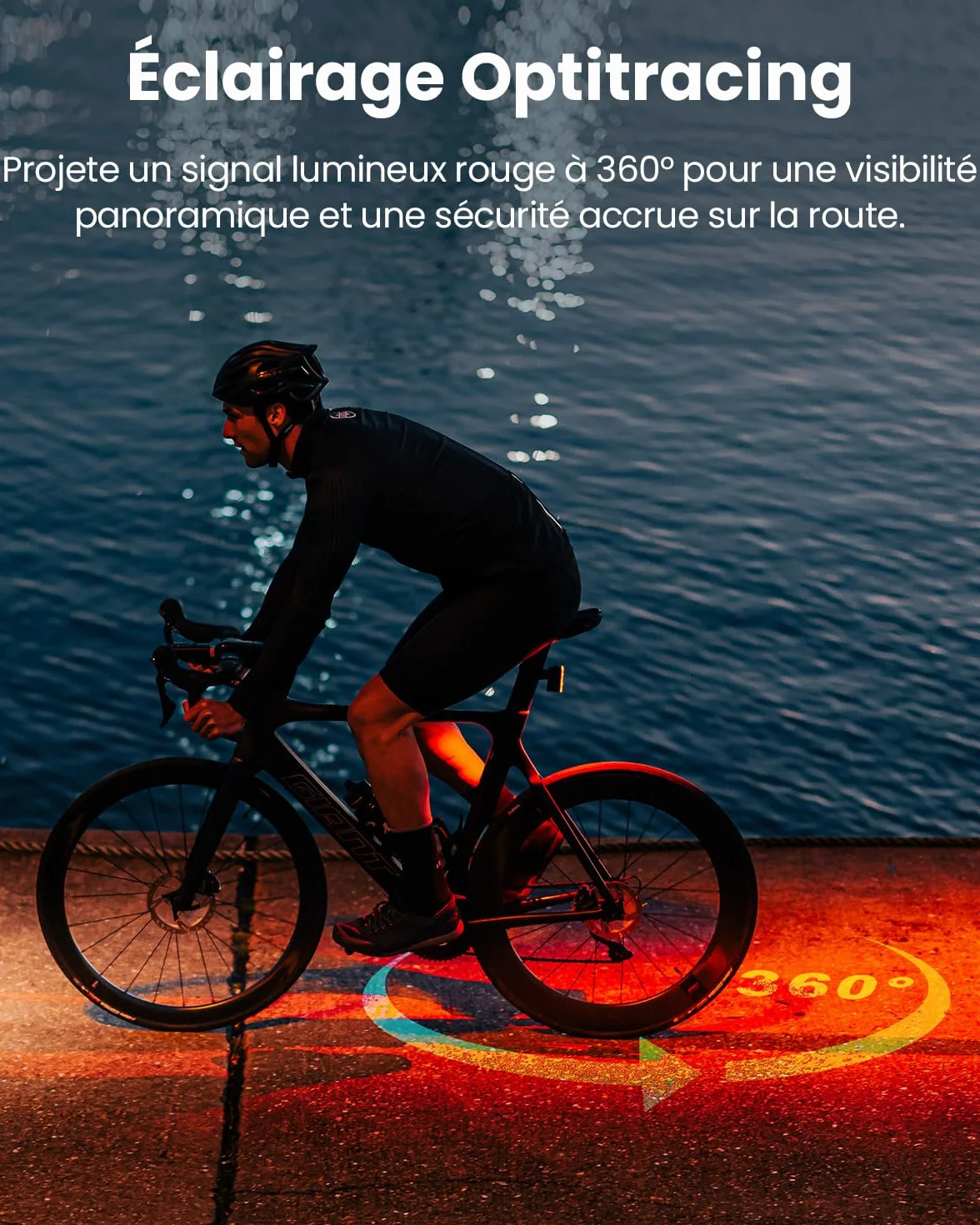 Feu arrière de vélo SEEMEE 300, 300 lumens, 5 Modes Nuit et Jour, capteur de freinage Intelligent, étanche IPX6, Rechargeable par USB-C, pour la Conduite de Nuit
