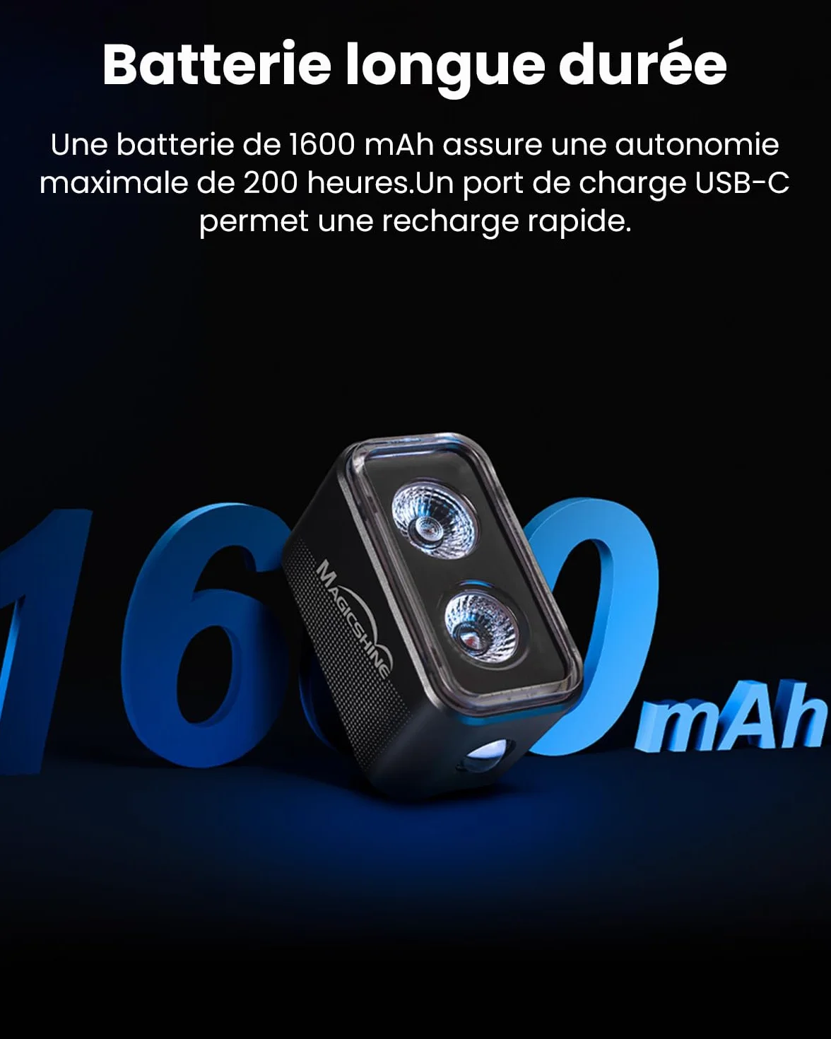 Feu arrière de vélo SEEMEE 300, 300 lumens, 5 Modes Nuit et Jour, capteur de freinage Intelligent, étanche IPX6, Rechargeable par USB-C, pour la Conduite de Nuit