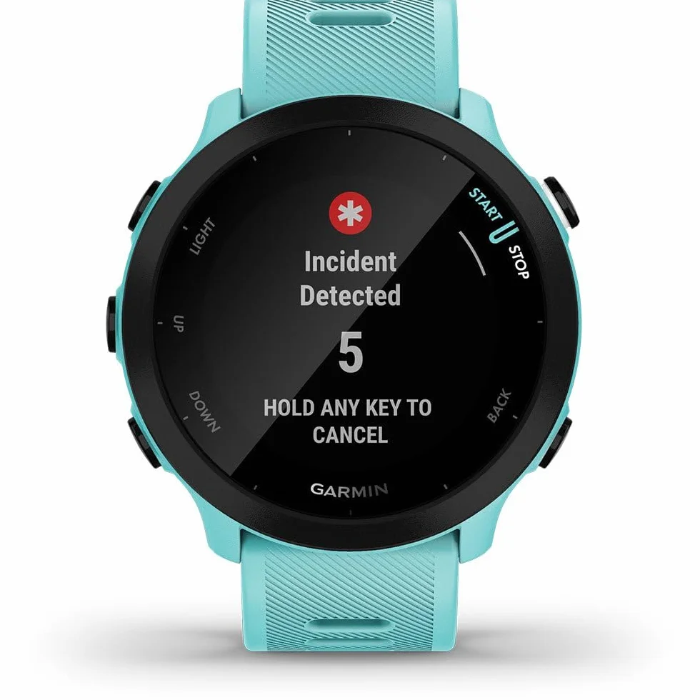 Garmin – Forerunner 55 - Montre GPS multi-activités running avec fonctions d’entrainement Garmin Coach et cardio au poignet – Vert d’eau (Reconditionné)