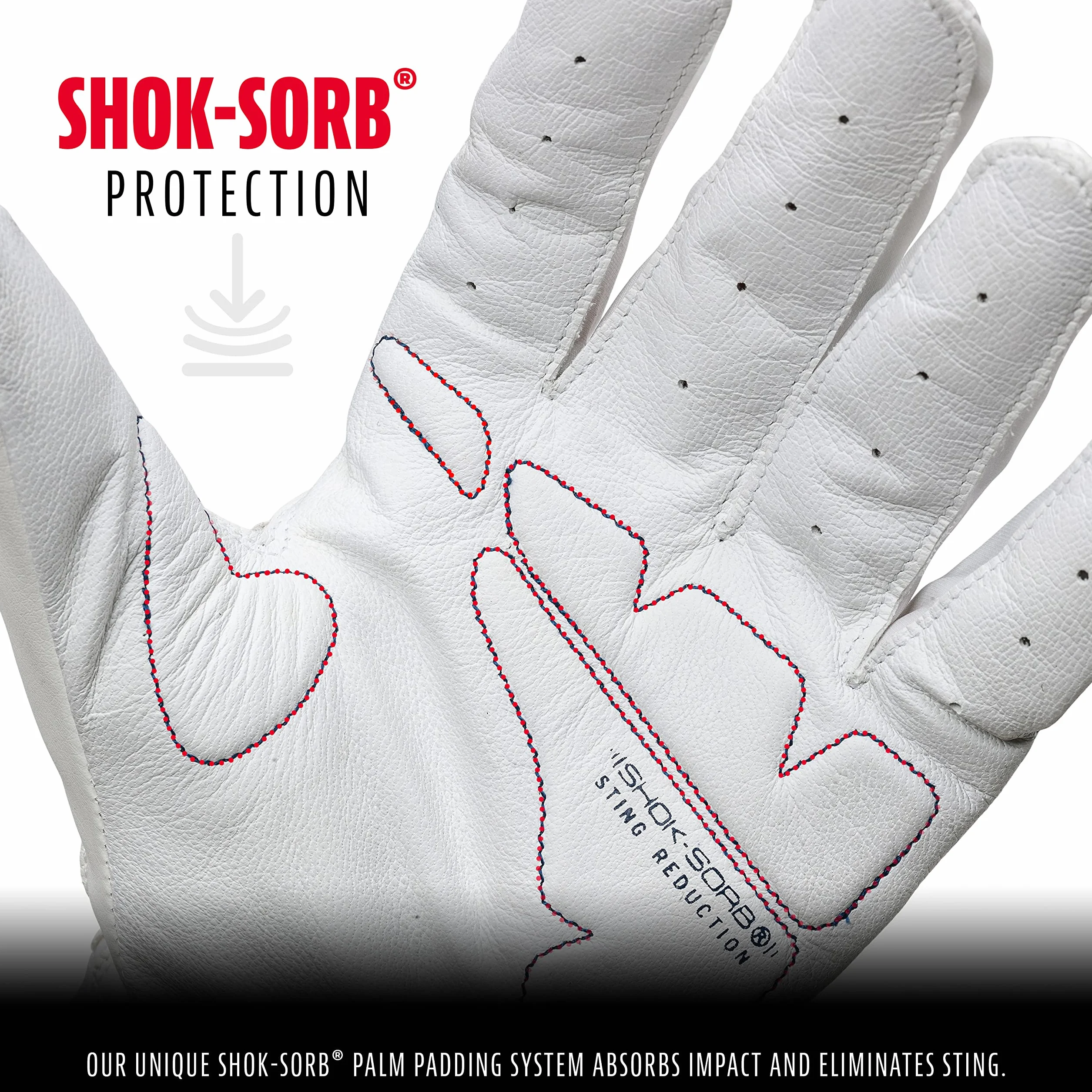 Franklin Sports MLB Shok-Sorb X Gants de frappeurs pour Baseball + Softball – Paire de Gants rembourrés Anti-piqûres pour Adultes et Jeunes – Plusieurs Couleurs et Tailles
