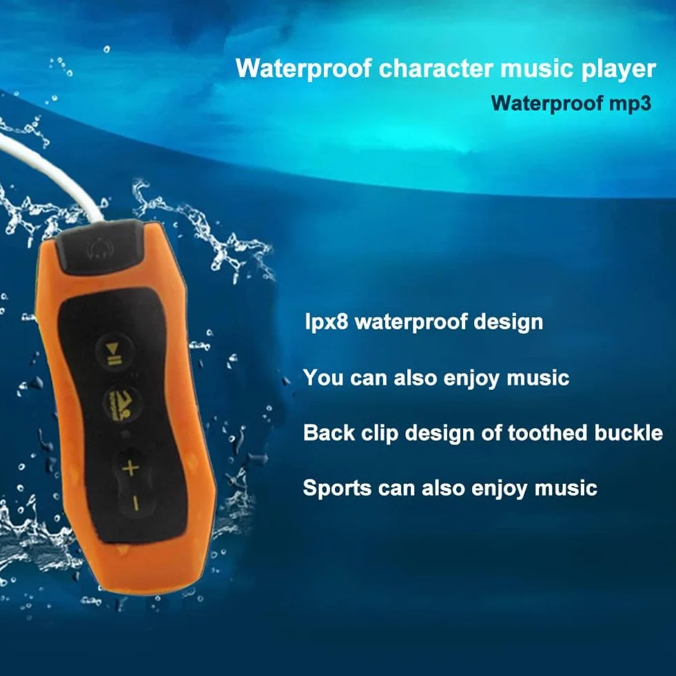 Lecteur MP3 IP68 Étanche USB 2.0 Rechargeable Natation Course Clip