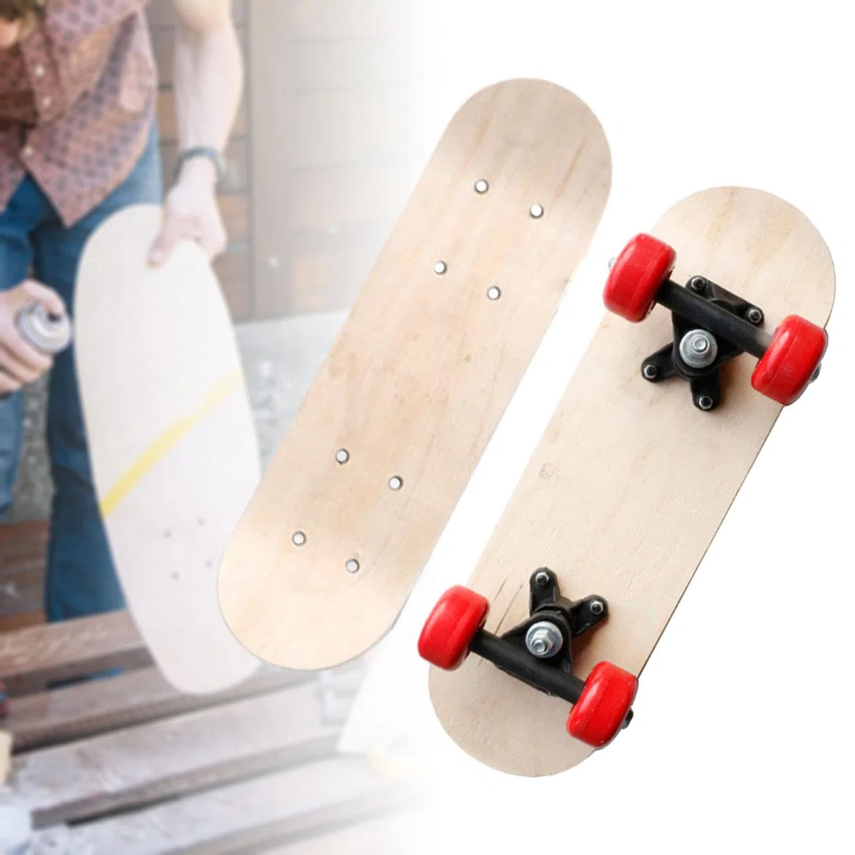 Sharplace Planche de Skateboard Vierge, Planche de Peinture Artistique, développement de la créativité pour Enfants