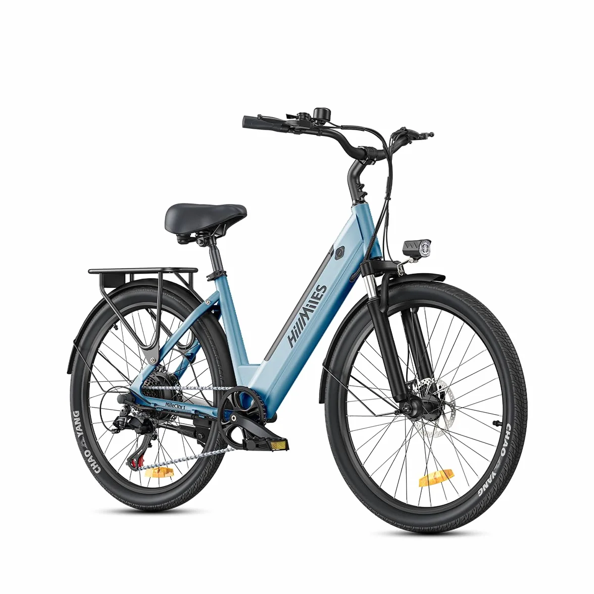 HillMiles Vélo Électrique Adulte 26", Batterie 36V 13Ah Amovible, Autonomie 100 km, 25 km/h, 7 Vitesses, 5 Niveaux Assistance, Suspension Avant, Étanche IP65,VTC